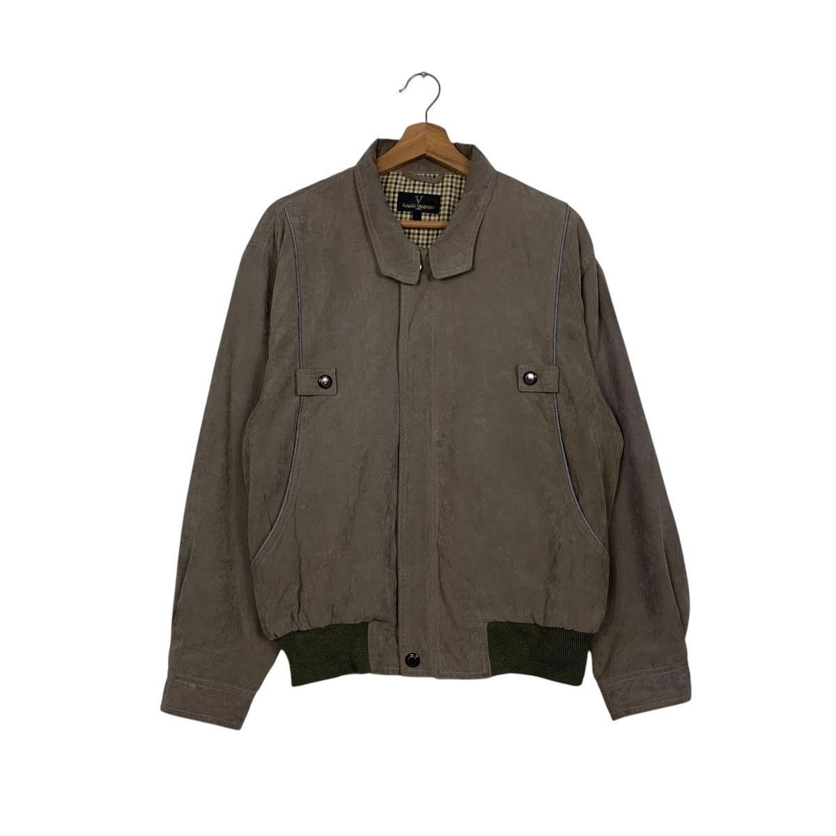 Vintage 90's CLAUDIO VALENTINO Suede Bomber Jacket #2724-C123 Size US L / EU 52-54 / 3 - 1 Thumbnail