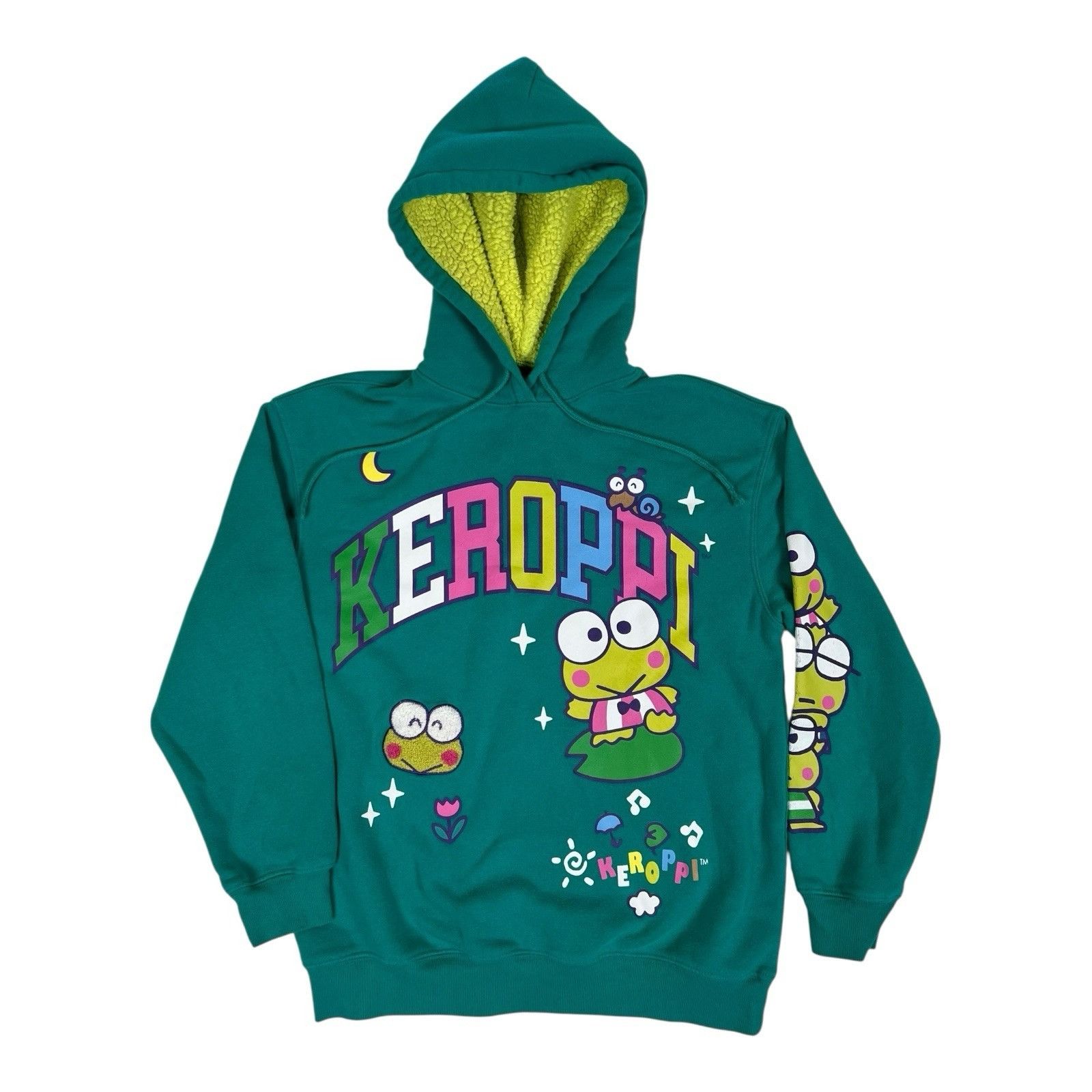Other Sanrio Keroppi Pullover Sweatshirt Fuzzy Lined Green Hoodie Size M / US 6-8 / IT 42-44 - 1 Thumbnail