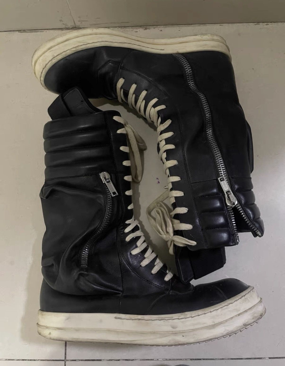 Rick Owens Rick Owens Cargo High-Top Zip Pocket Leather Boots Size US 9.5 / EU 42-43 - 2 Thumbnail