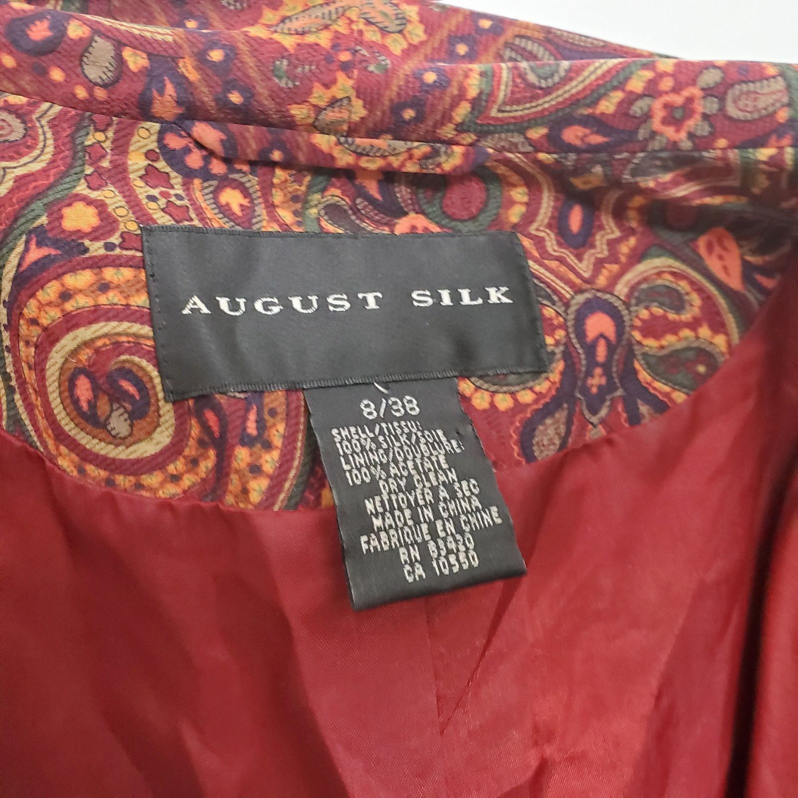 Other August Silk Paisley Boho Blazer Jacket 8 / 38 Size M / US 6-8 / IT 42-44 - 6 Thumbnail