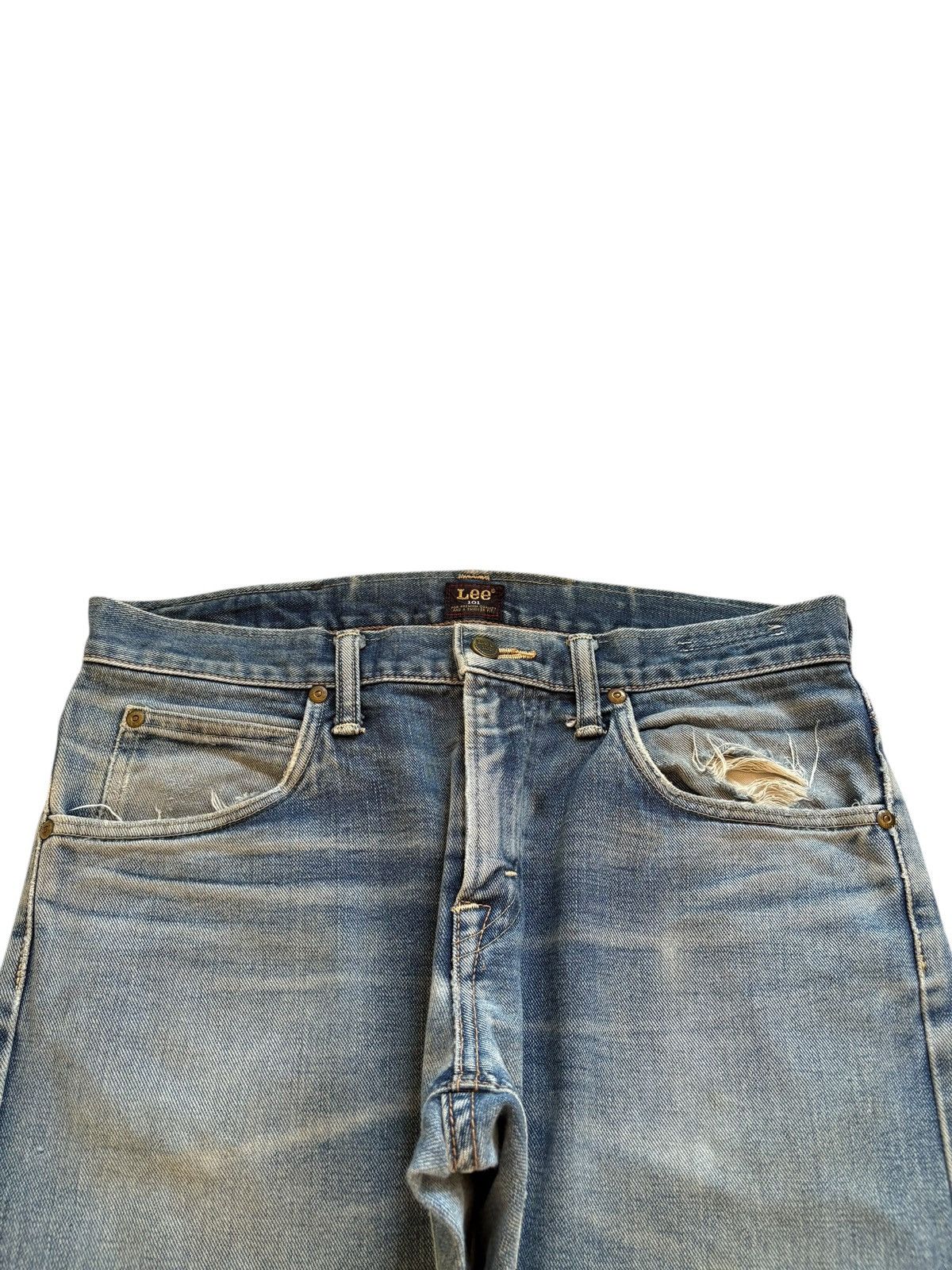 Lee Vintage Lee 101 Selvedge Mud Wash Distressed Jeans Size US 32 / EU 48 - 5 Thumbnail