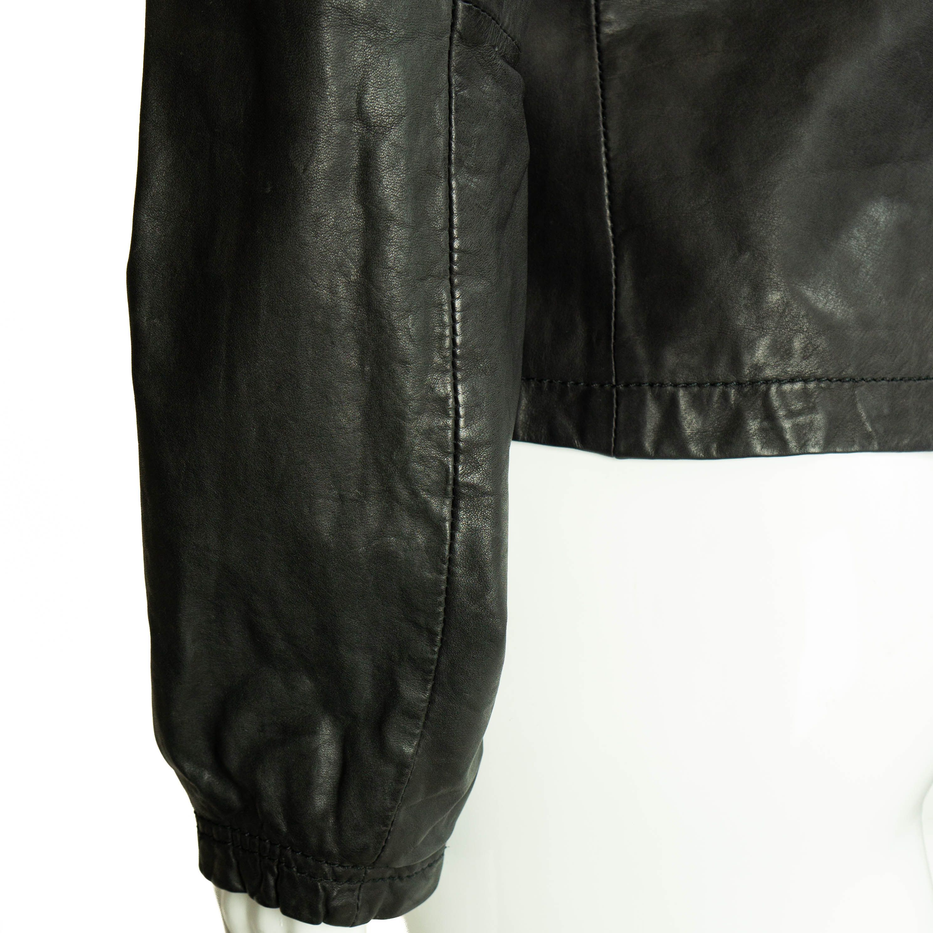 John Galliano JOHN GALLIANO Women Black Leather Jacket Size M / US 6-8 / IT 42-44 - 7 Thumbnail