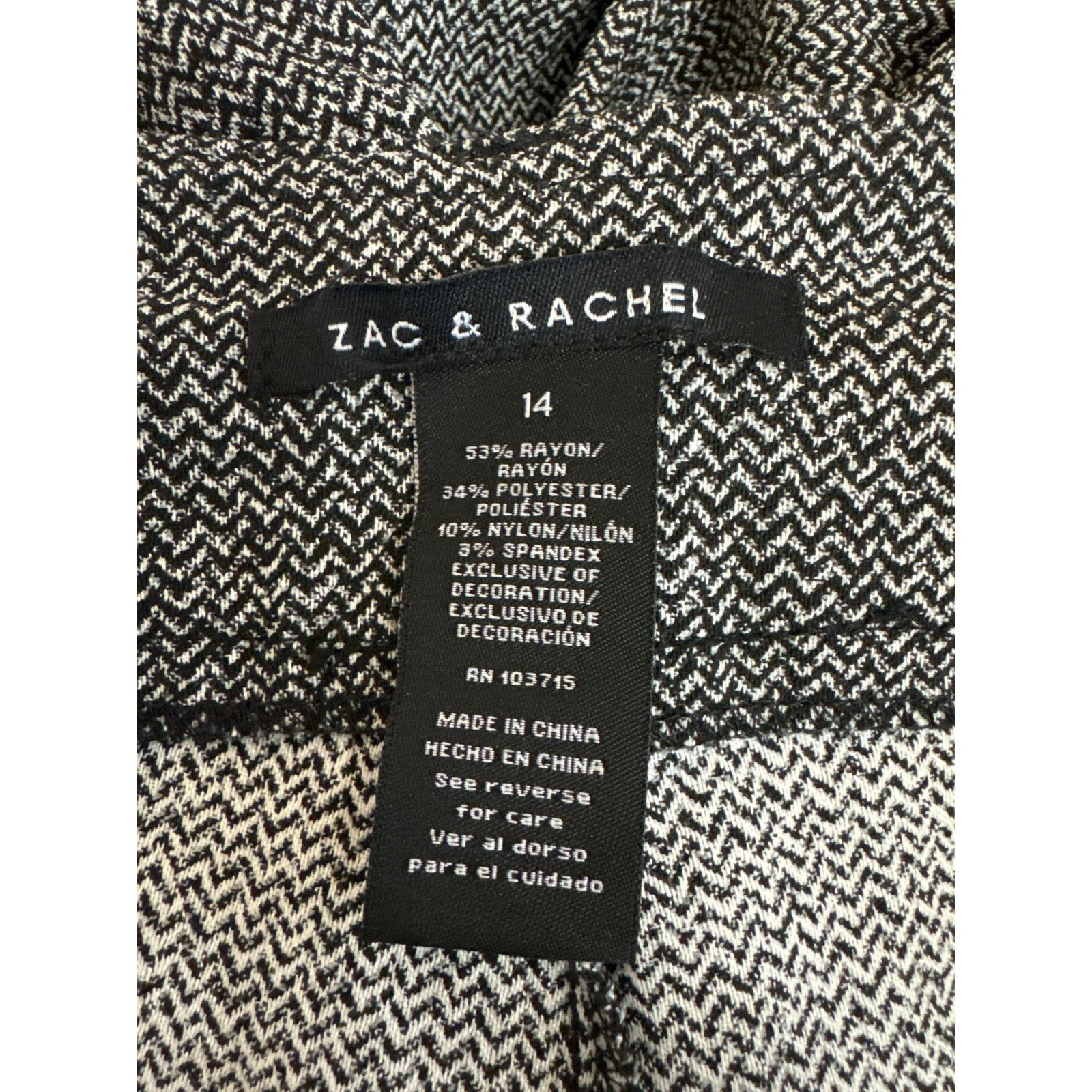 Other NWT Zac & Rachel Size 14 Black & White Office Pull On Pants Size 36" / US 14 / IT 50 - 4 Thumbnail