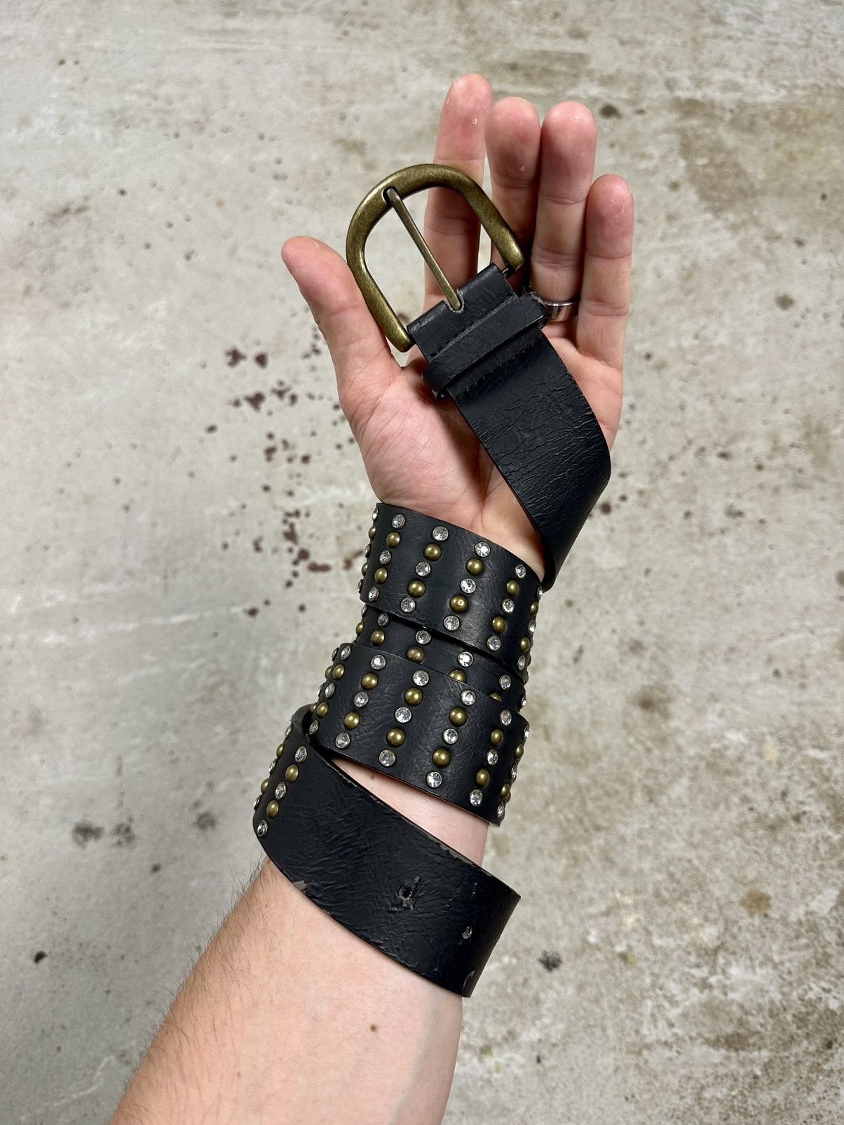 Vintage Vintage Y2K Black Rhinestones Affliction Belt Grailed