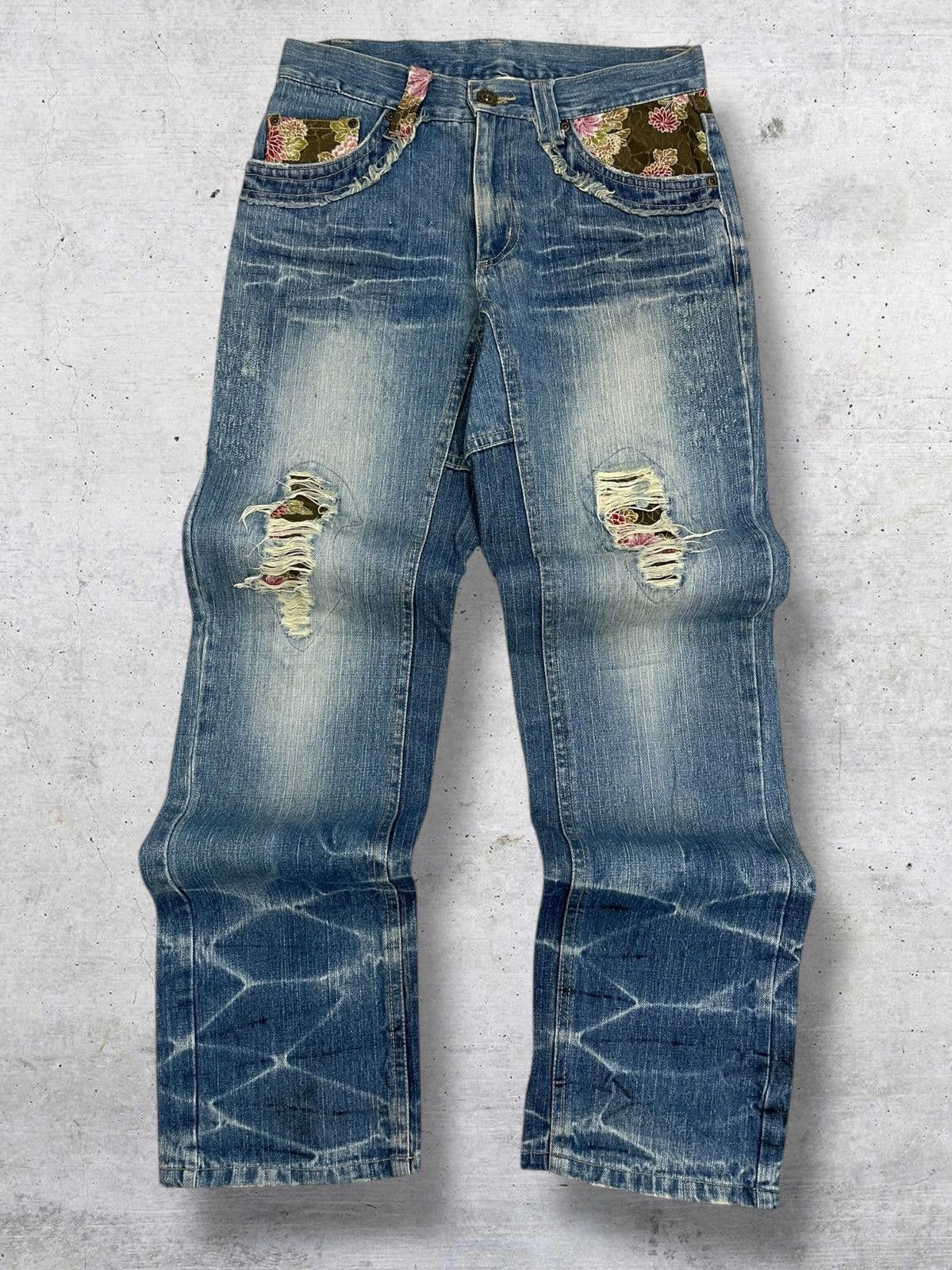 KMRii VINTAGE GURU GUMU 90S JAPAN DESIGNER DISTRESSED ICON DENIM Size US 30 / EU 46 - 1 Thumbnail