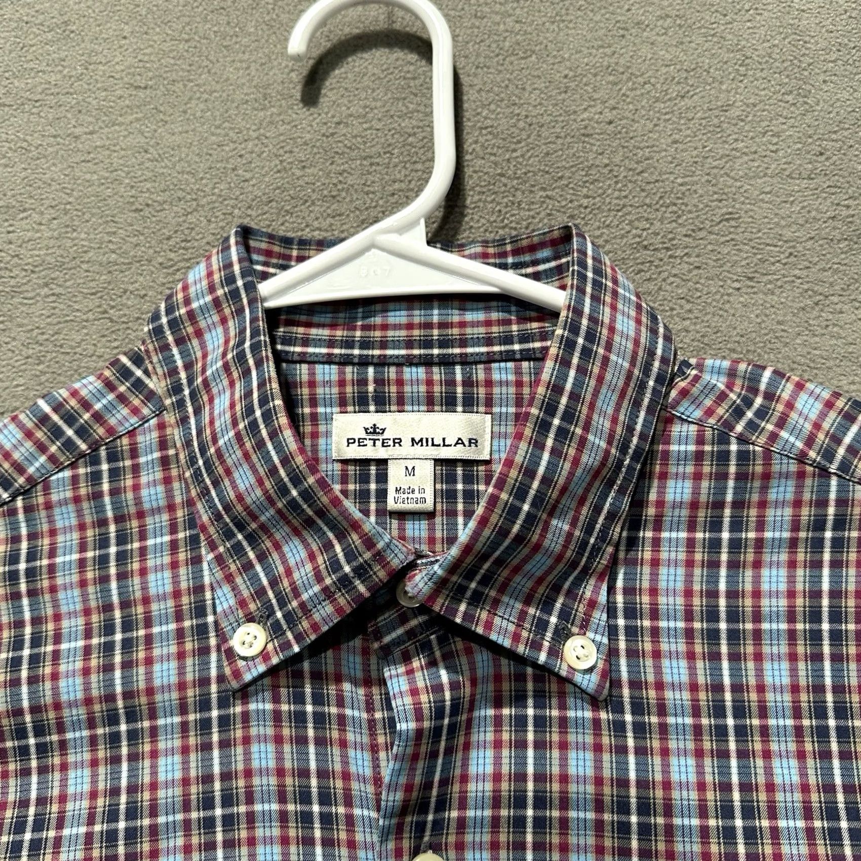 Peter Millar Peter Millar Clyde Sport Button Down Shirt Men Medium Blue Red Plaid Performance Size US M / EU 48-50 / 2 - 3 Thumbnail