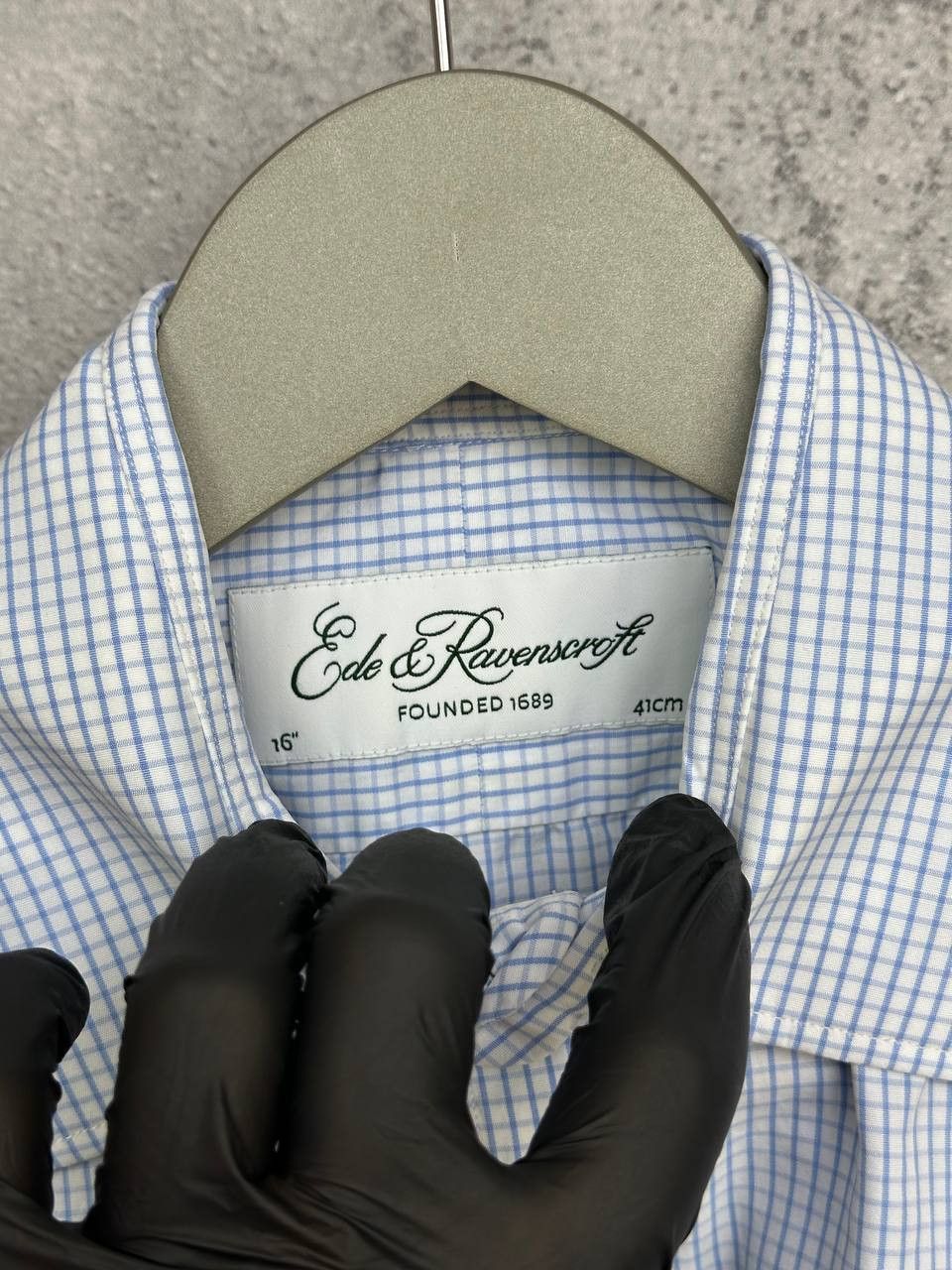 Ede & Ravenscroft Ede & Ravenscroft Button Up Dress Shirt Oxford Micro Check Size US L / EU 52-54 / 3 - 11 Thumbnail