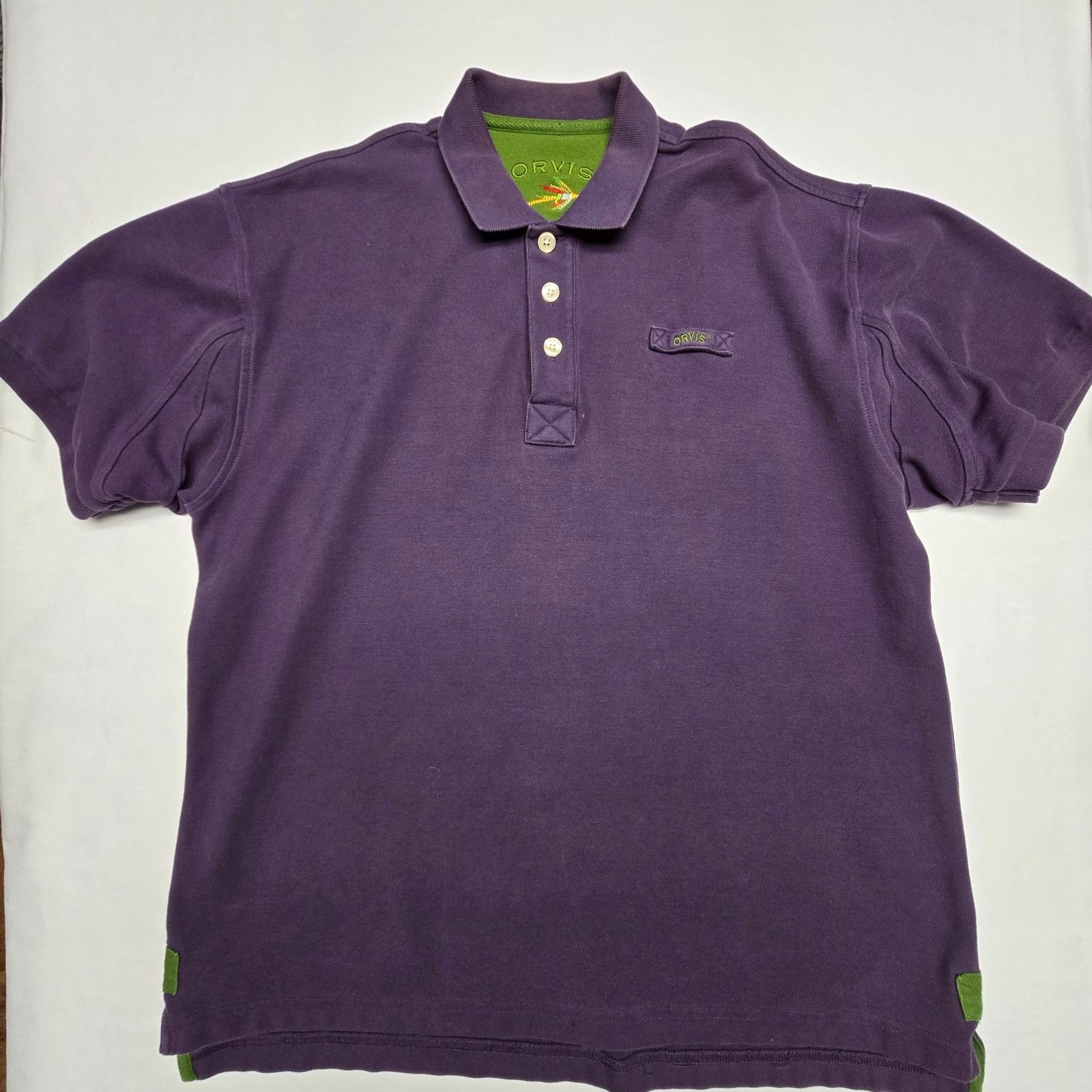 Orvis × Vintage Vintage Orivis Polo Shirt Large Purple Fly Fishing Shirt Size US L / EU 52-54 / 3 - 1 Thumbnail