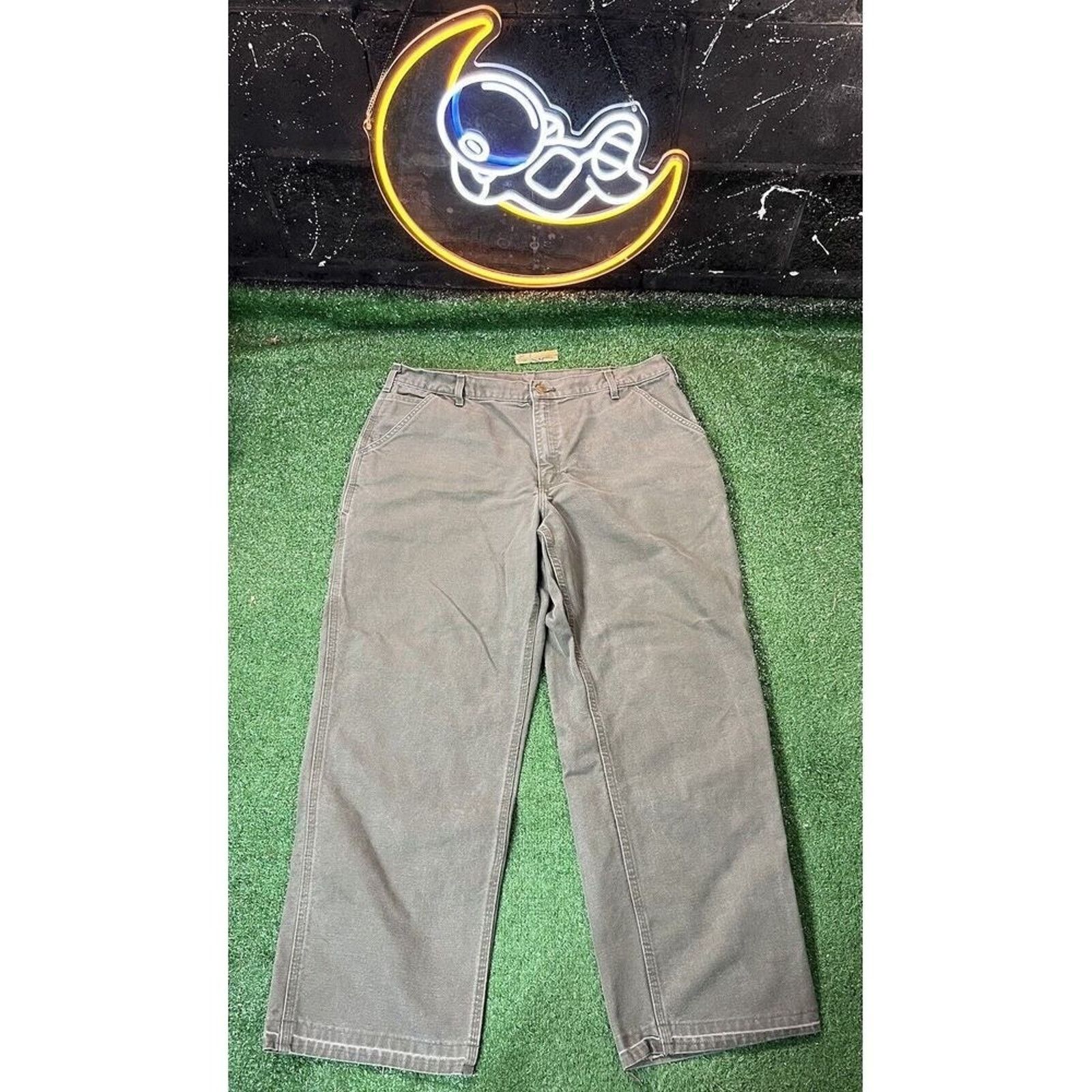Carhartt Carhartt Original Dungaree Fit Pants Men's 40X30 Slate Green Size US 40 / EU 56 - 1 Thumbnail