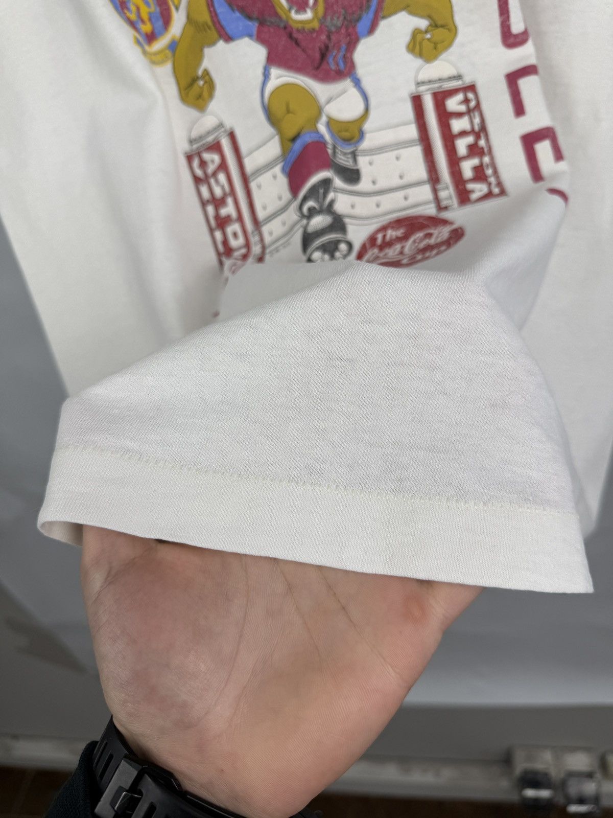 Fruit Of The Loom 🇬🇧 Vintage 1996 Aston Villa Coca Cola Cup Final Wembley T-Shi Size US M / EU 48-50 / 2 - 8 Thumbnail