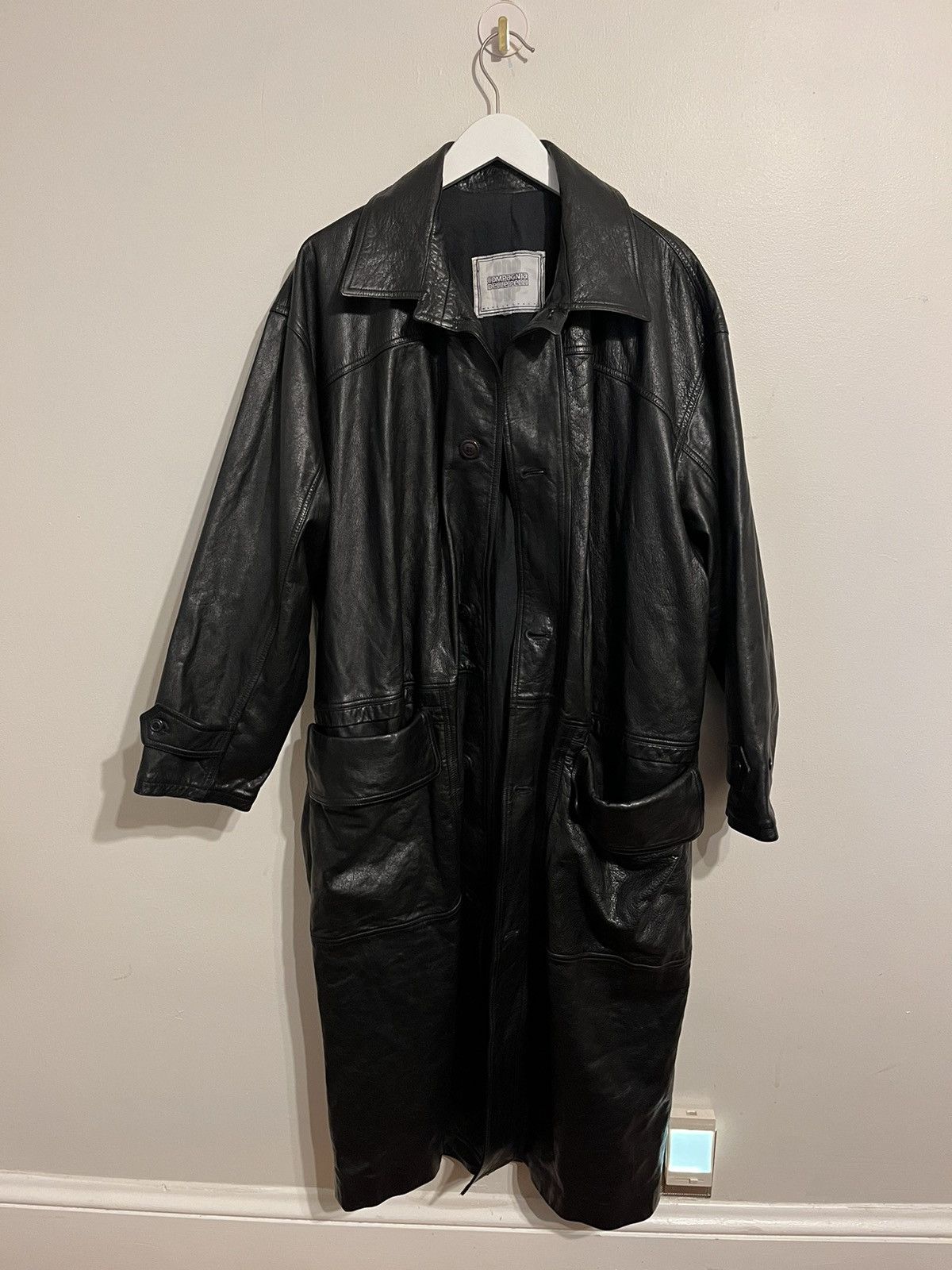 Genuine Leather CDP Made In Italy Black Leather Trench Coat Japanese Style🔥 Size US M / EU 48-50 / 2 - 1 Thumbnail