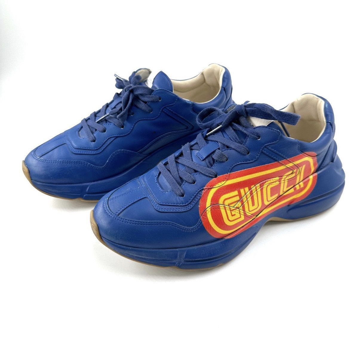 Gucci Gucci/Rhyton Low-Top Blue Logo Dad Sneakers K12 Size US 8 / EU 41 - 1 Thumbnail