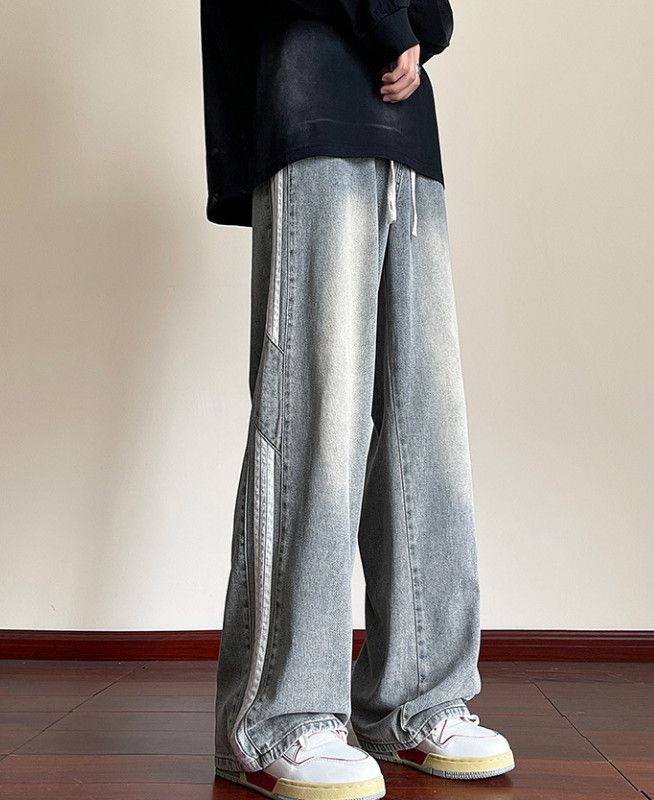 Japanese Brand Men's Straight-Leg Loose-Fit Wide-Leg Jeans Size US 32 / EU 48 - 2 Thumbnail