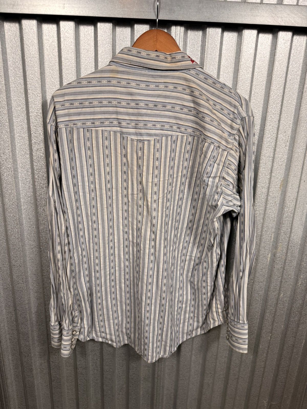 Wrangler Vintage Wrangler Western Pinstripe PearlSnap Button Up Shirt Size US L / EU 52-54 / 3 - 8 Thumbnail
