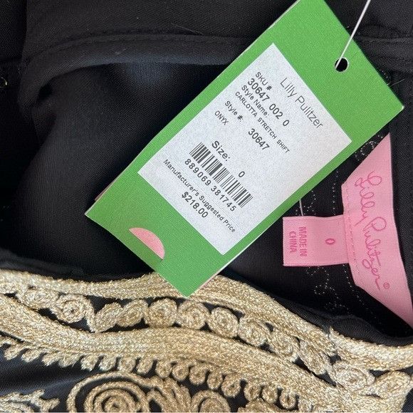 Lilly Pulitzer Lilly Pulitzer Black With Gold Trim Carlotta Stretch Shift N Size XS / US 0-2 / IT 36-38 - 7 Thumbnail