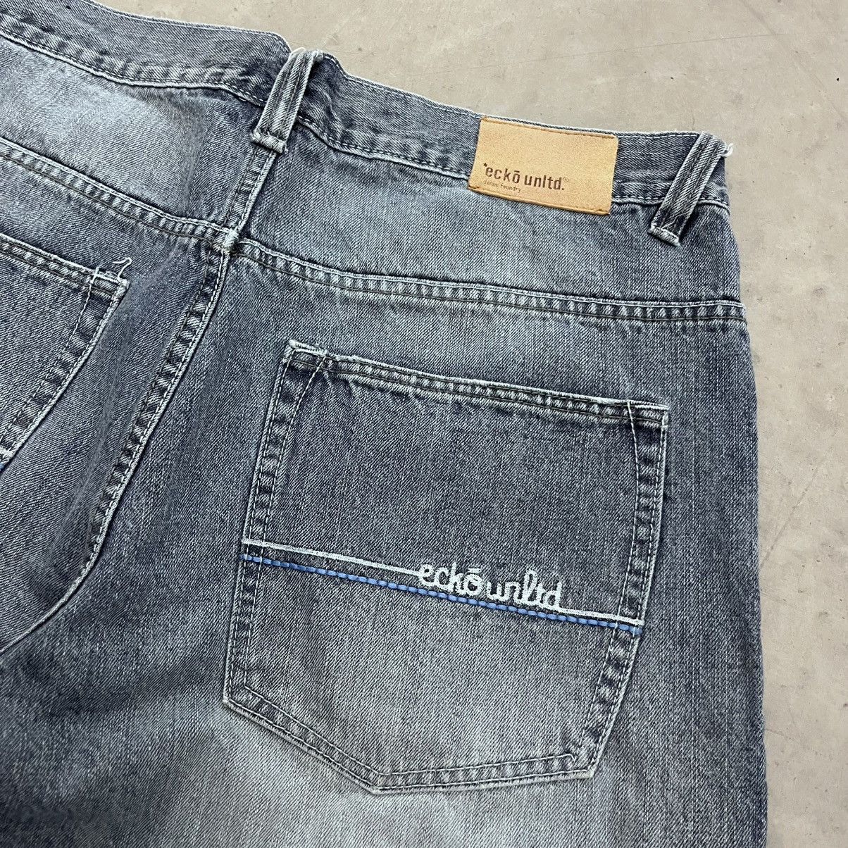 Ecko Unltd. × Vintage Y2K Ecko Unltd Striped Embroidered Shorts Rare Baggy Jorts Size US 36 / EU 52 - 4 Thumbnail