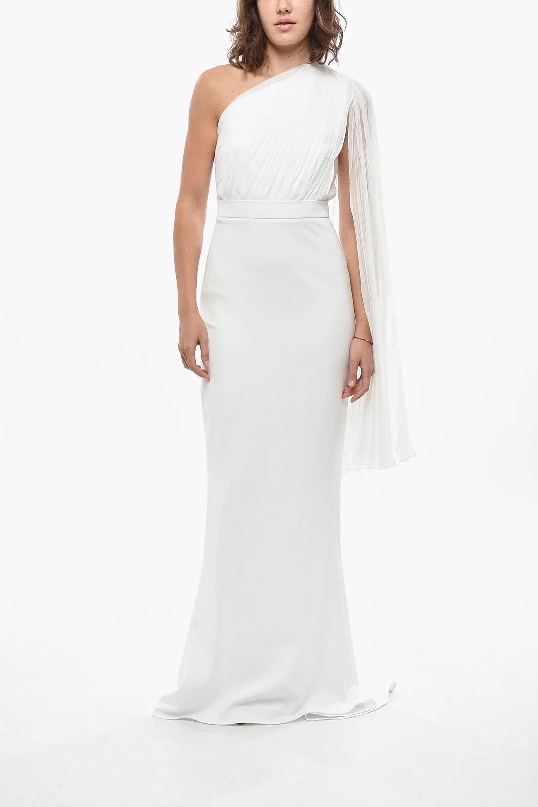 Max Mara og1mm0426 One-Shoulder Mermaid Dress in White Size S / US 4 / IT 40 - 1 Thumbnail