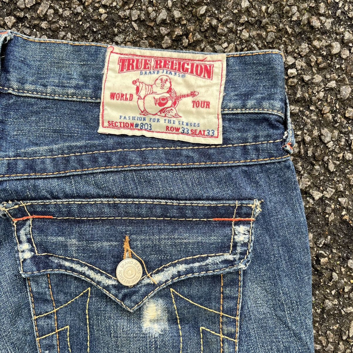 Tornado Mart True Religion Flare Jeans 803 Distressed Boot Cut Denim Punk Size US 33 - 14 Thumbnail