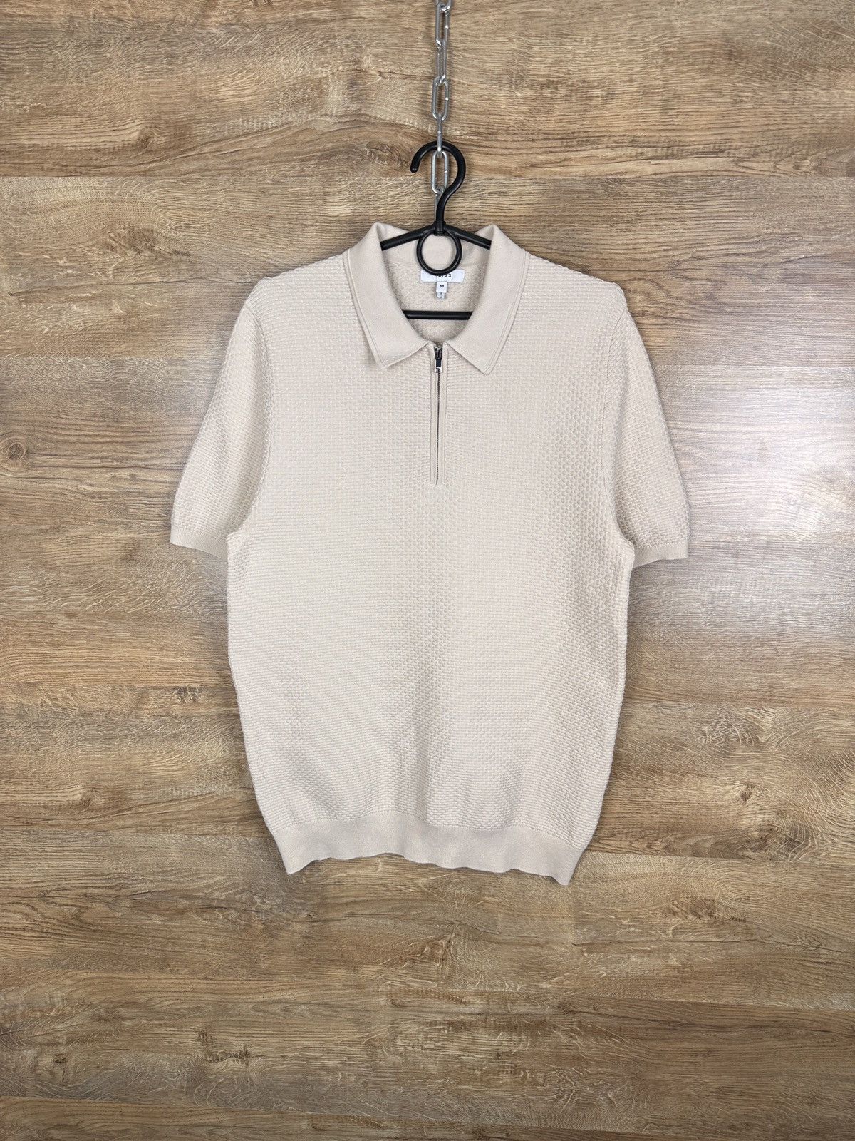 Reiss Mens Reiss Polos T-shirt size M luxury beige tee Size US M / EU 48-50 / 2 - 1 Thumbnail