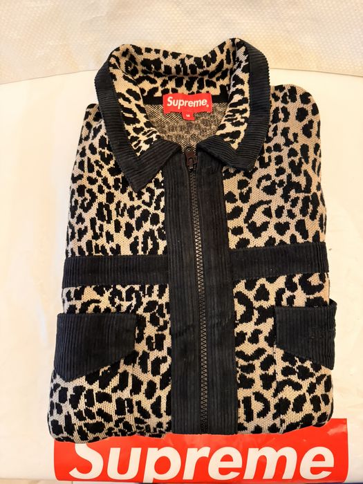 Supreme Supreme Corduroy Detailed Zip Sweater Cheetah Medium | Grailed