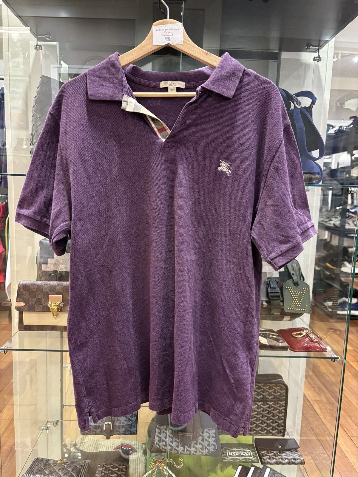 Burberry Burberry Brit Polo - Purple Size US L / EU 52-54 / 3 - 1 Thumbnail