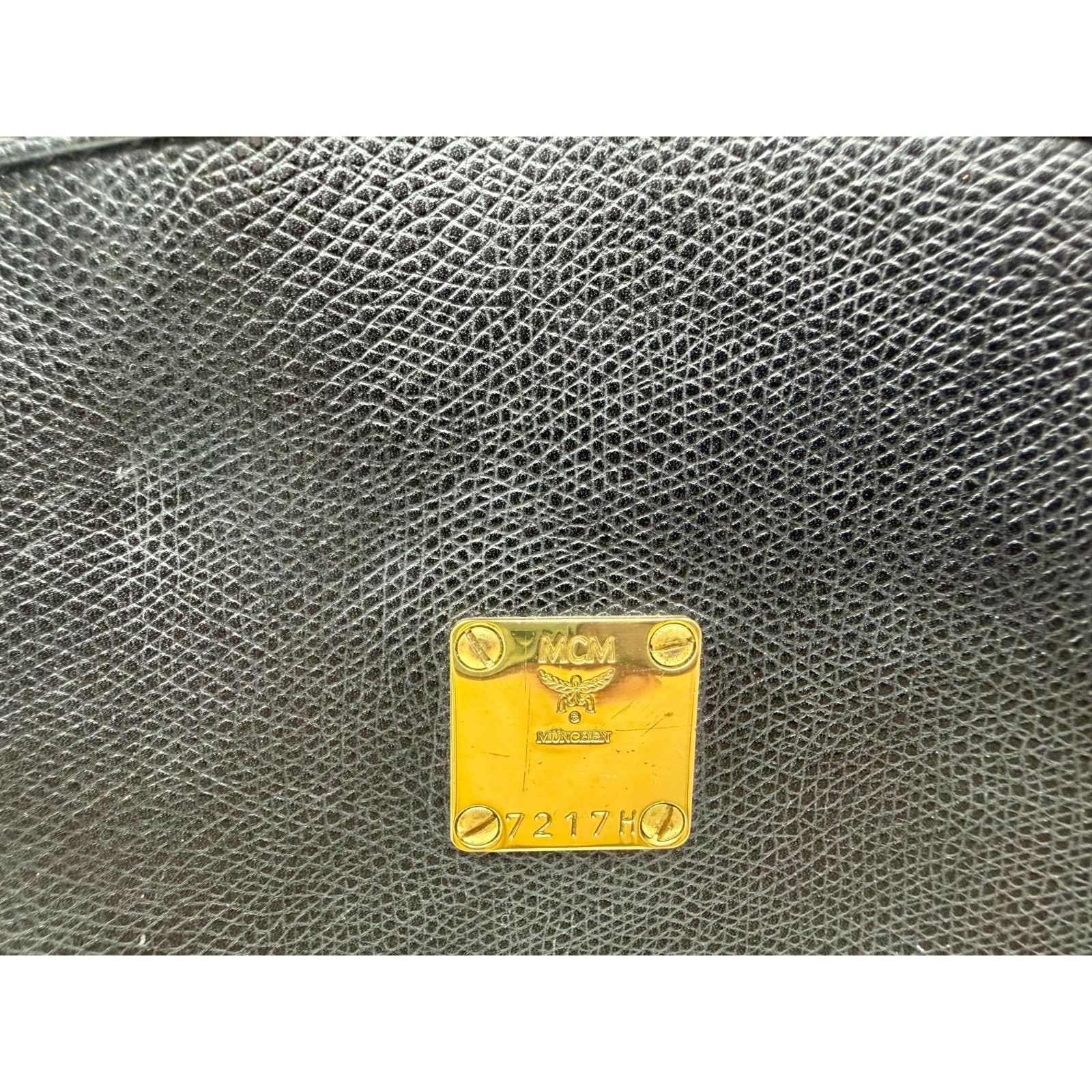 MCM Vintage MCM Black Grained Leather Handbag | Purse | COA Size ONE SIZE - 10 Thumbnail