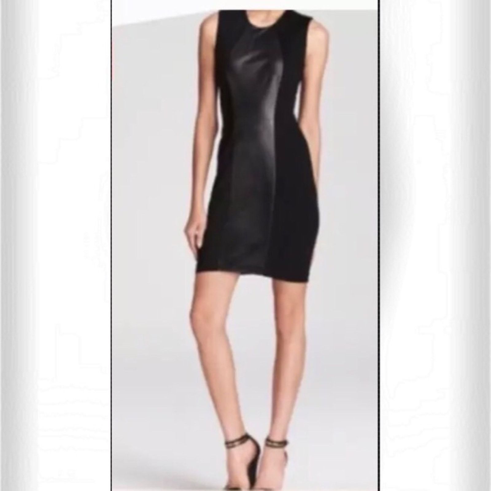 Other NWT Arden B Black Faux Leather Panel Dress Size XS / US 0-2 / IT 36-38 - 1 Thumbnail