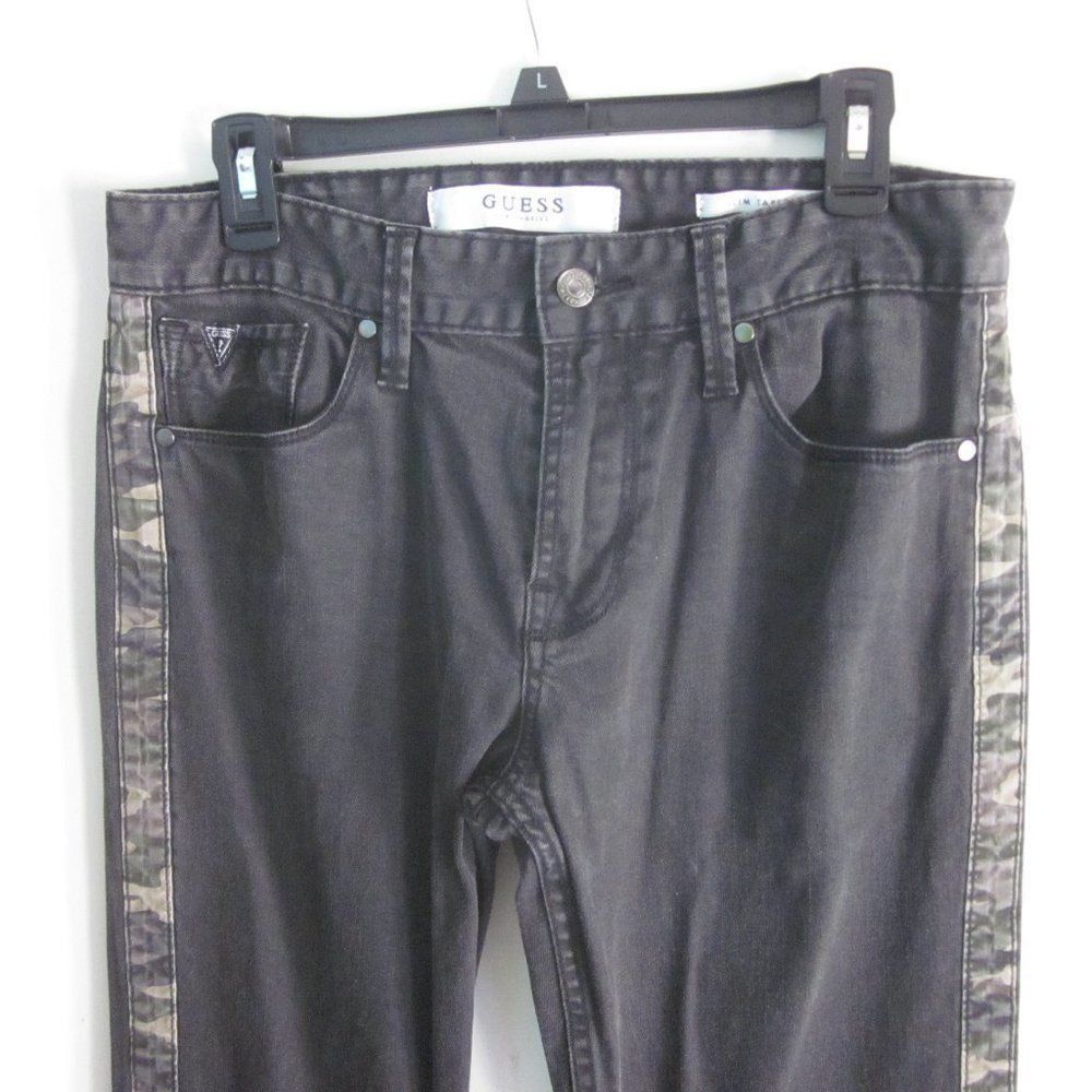 Guess GUESS Jeans Camo Trim Size 32 Slim Black Denim Size 24" / US 00 / IT 34 - 2 Thumbnail