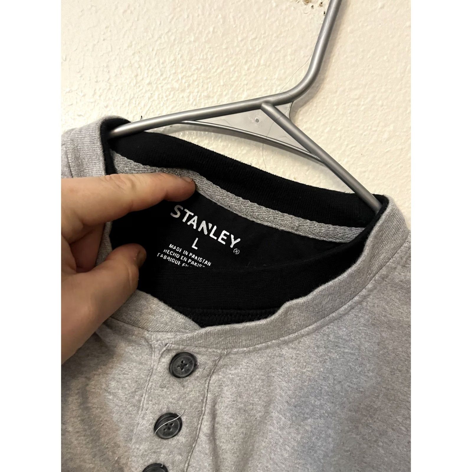 Vintage Stanley Henley Shirt Mens Large Gray Thermal Base Layer Long Sleeve Outdoor Work Size US L / EU 52-54 / 3 - 2 Thumbnail