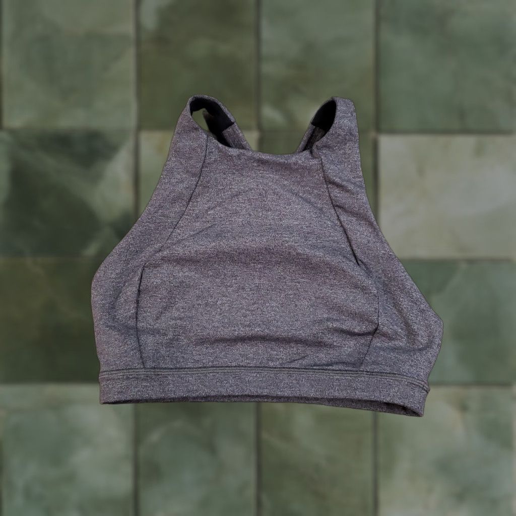 Lululemon VINTAGE Lululemon Sports Bra Women's Size 4 Gray High Neck Yoga Activewear Size ONE SIZE - 1 Thumbnail
