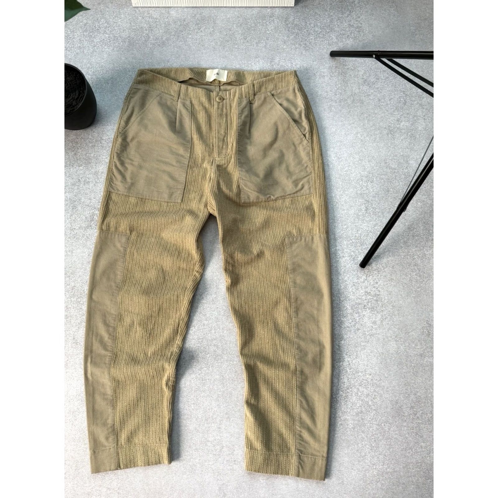 Folk VINTAGE Folk Corduroy Beige Chino Pants Men L Beige Folk Pants 90s Mens Size US 33 - 3 Thumbnail