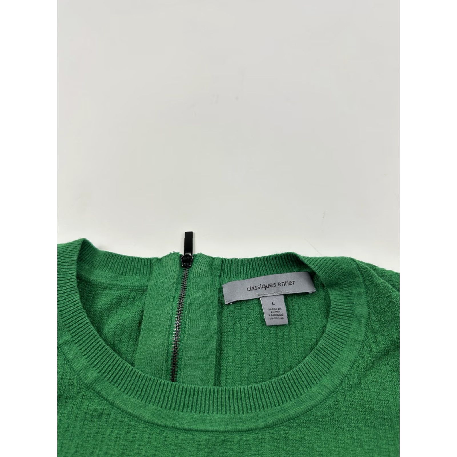 Vintage Classiques Entier Sweater Womens Large Green Textured Knit Pullover Crewneck Size L / US 10 / IT 46 - 3 Thumbnail