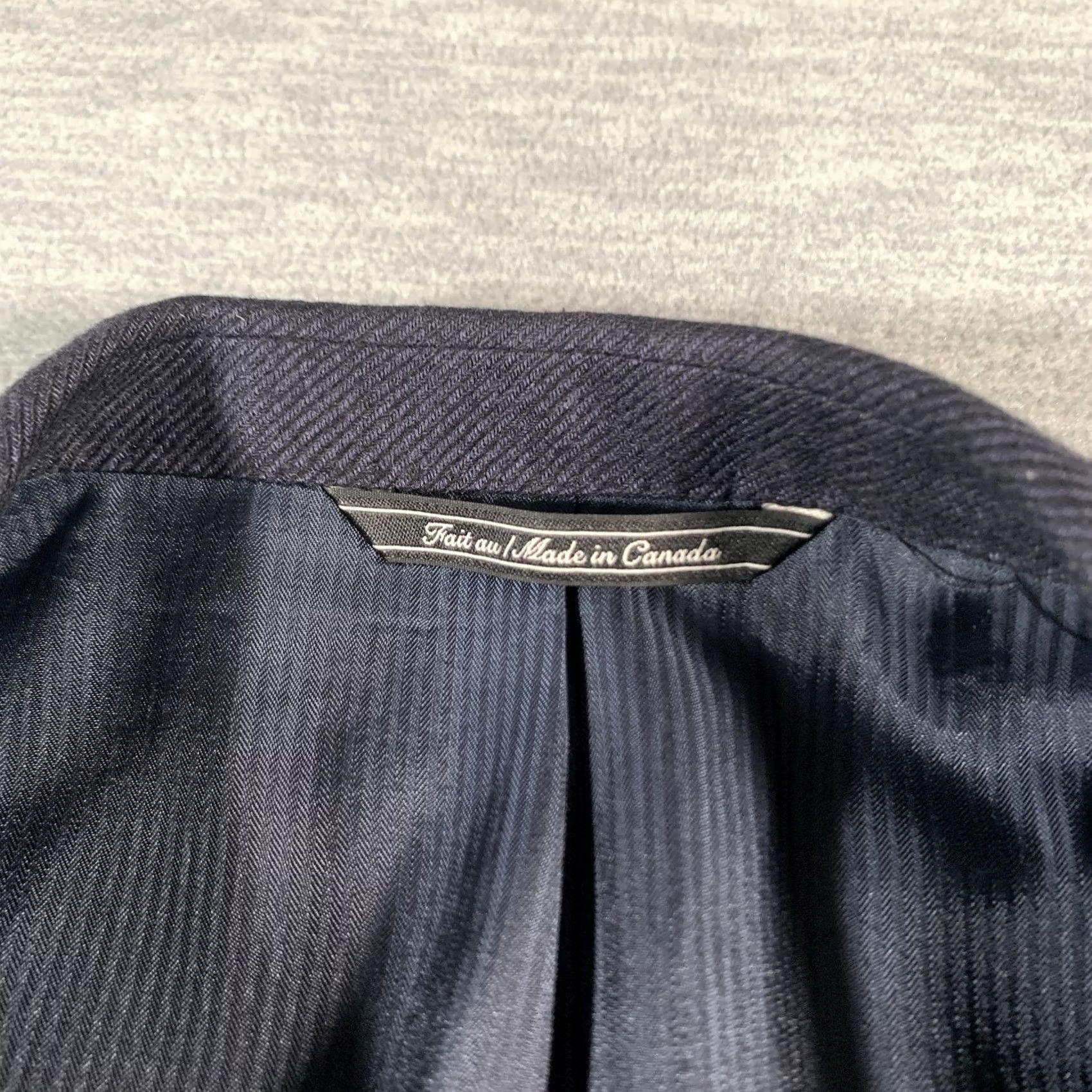Vintage Lanza Collezione Blazer Mens 42R Navy Blue Loro Piana Wool Silk Made Canada Size 42R - 4 Thumbnail