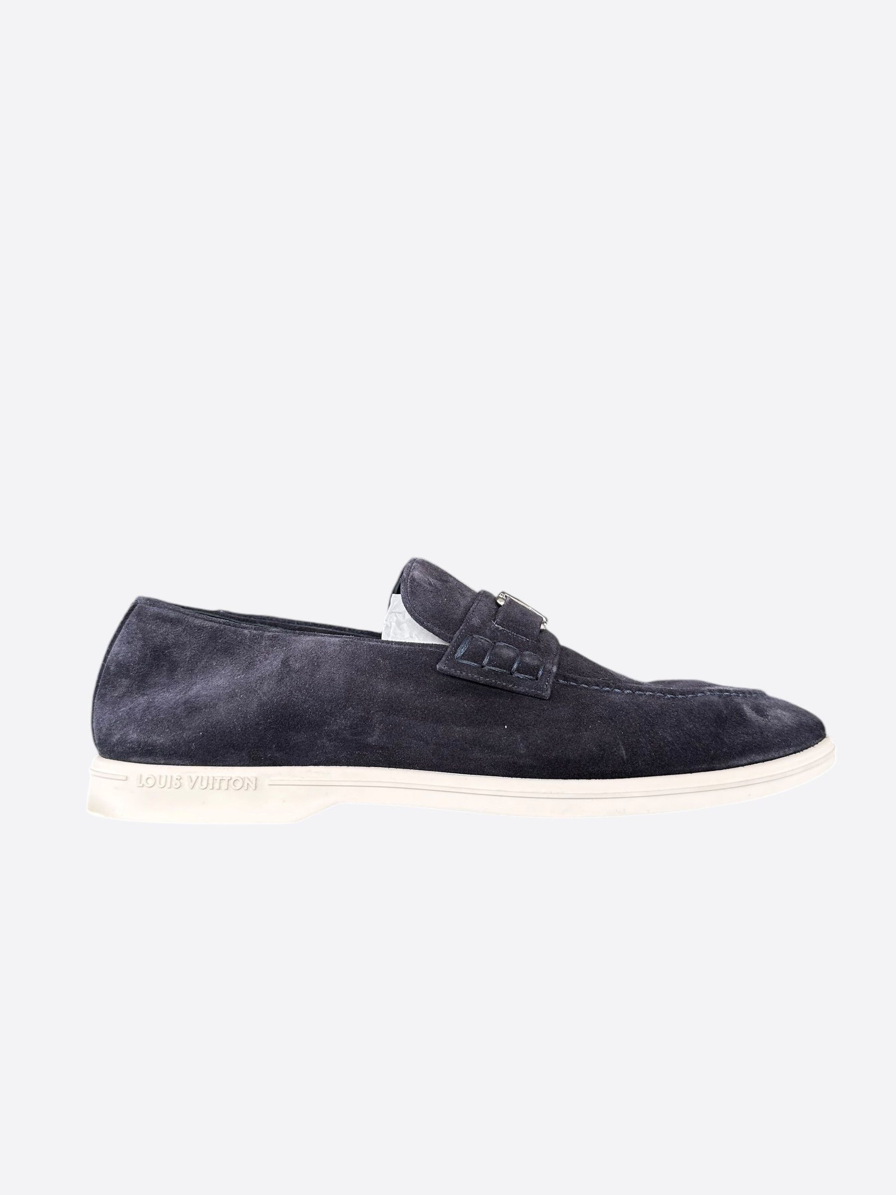 Louis Vuitton Louis Vuitton Navy Suede Estate Loafers Size US 11 / EU 44 - 1 Thumbnail