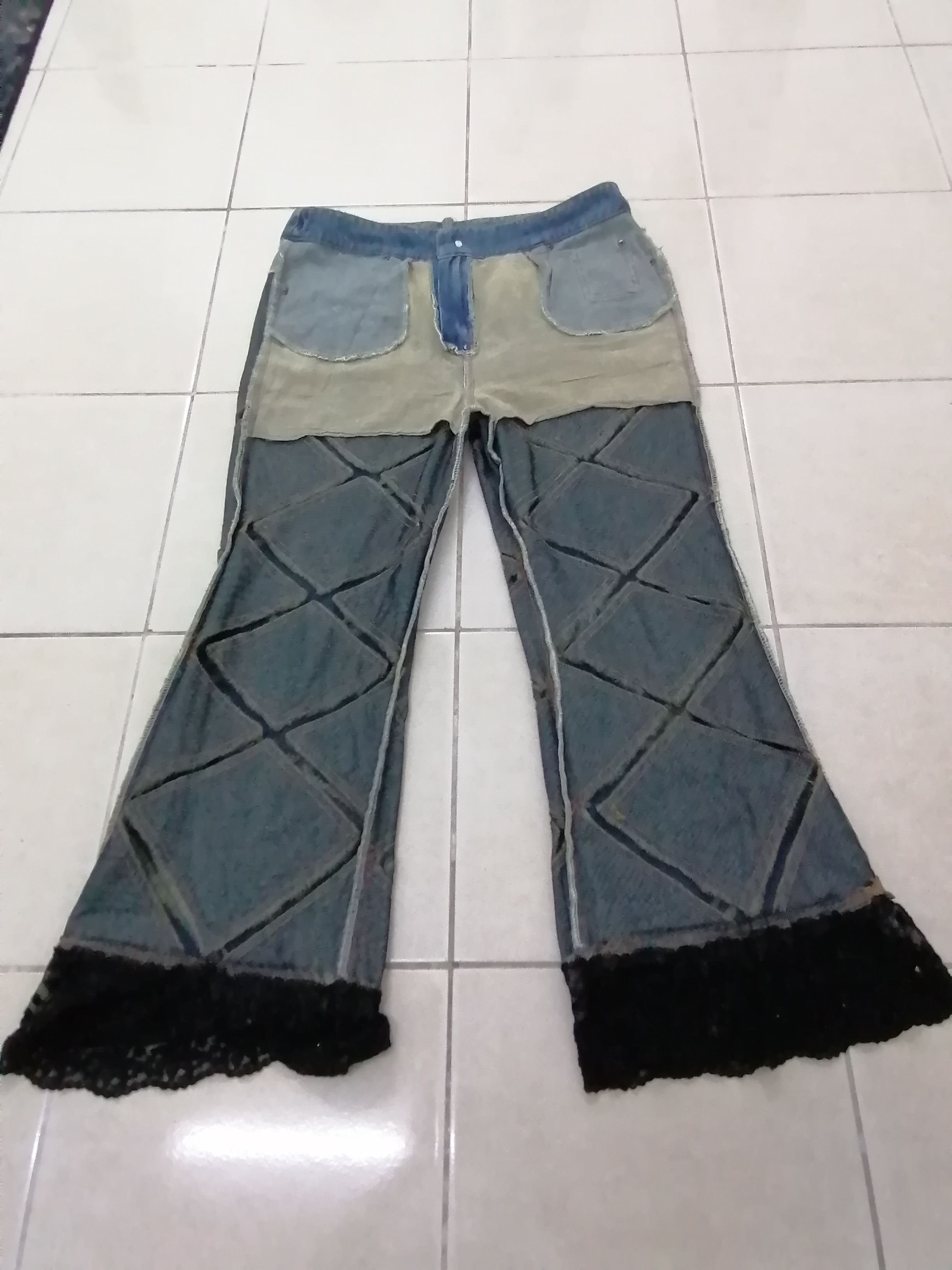 Japanese Brand 💥Rare 💥 Scott N Blue Patch Flare Stretch Jeans Size 32" / US 10 / IT 46 - 19 Thumbnail