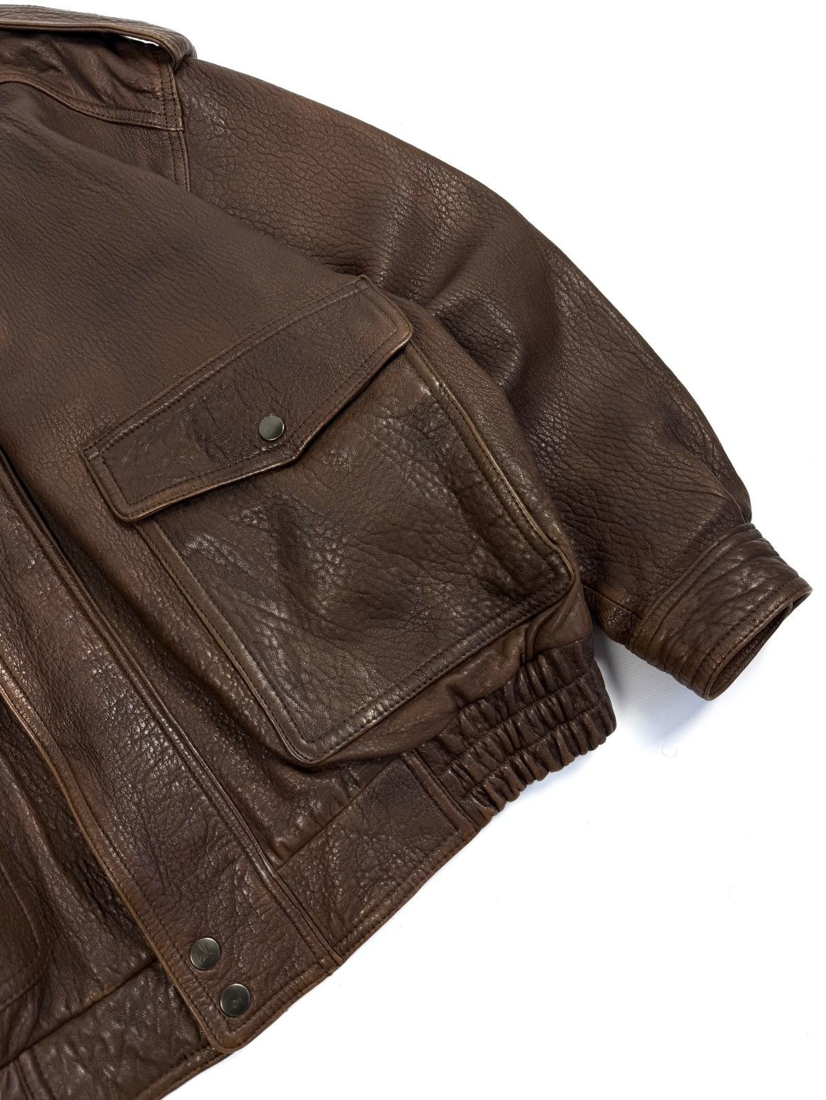Japanese Brand St Michael Vintage Leather Aviation Bomber Jacket Japanese Size US L / EU 52-54 / 3 - 20 Thumbnail