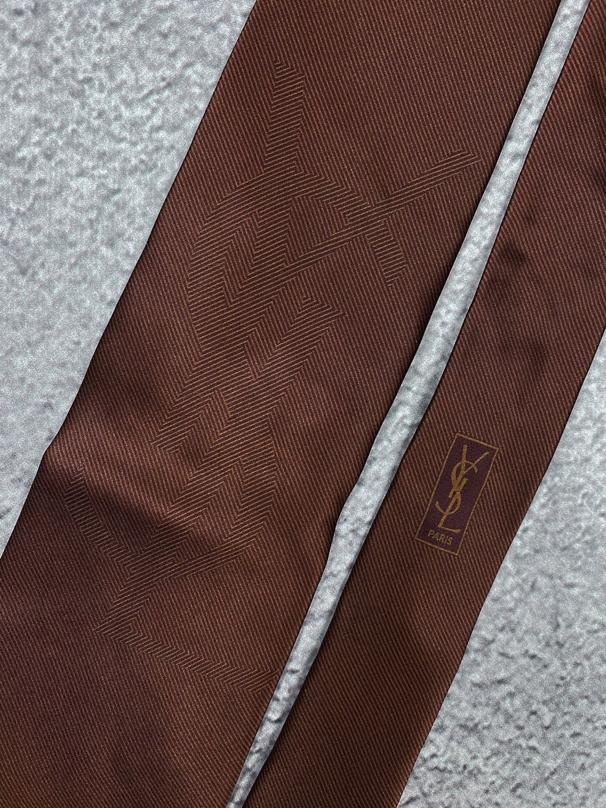 Vintage × Yves Saint Laurent Yves Saint Laurent Vintage YSL Big Logo Silk Tie Size ONE SIZE - 1 Thumbnail