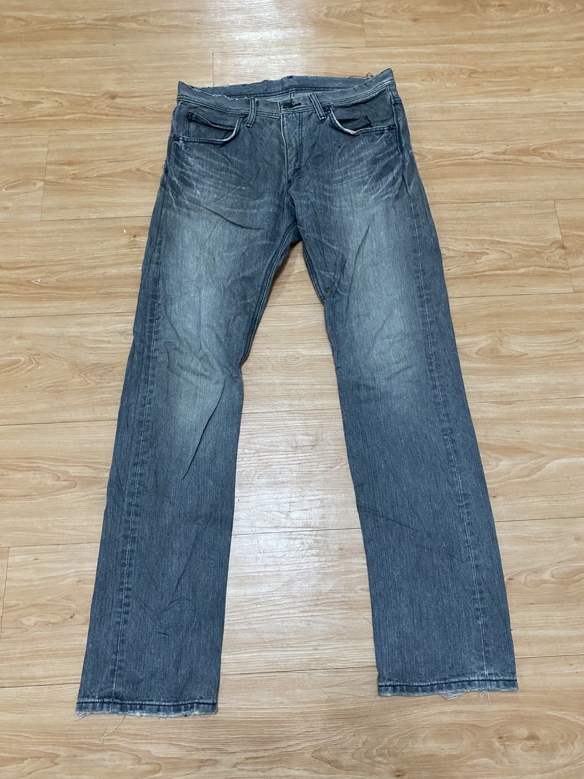 Lee × Vintage Vintage lee rider black faded distressed denim Size US 33 - 2 Thumbnail