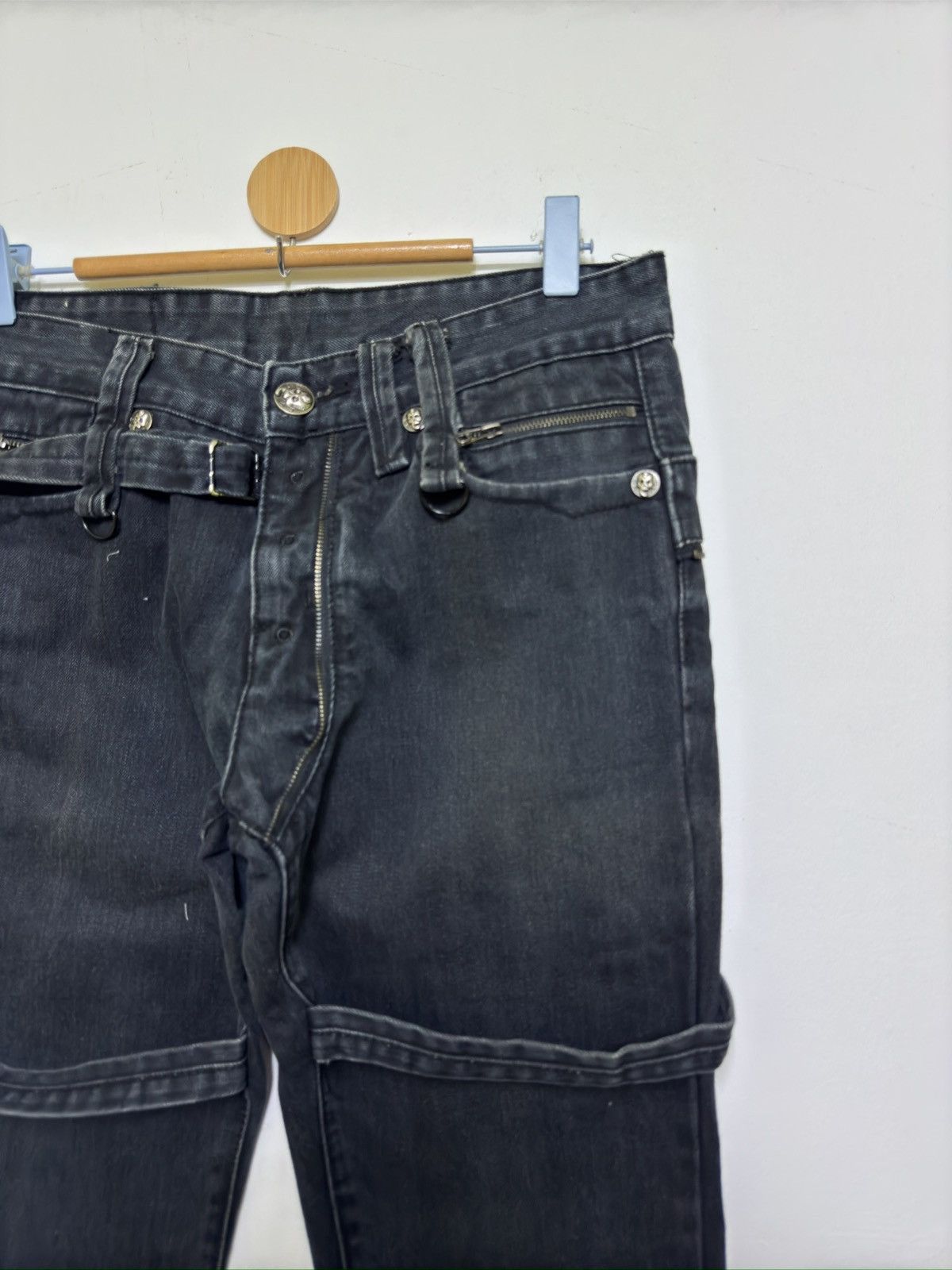 Black Lab Jeans Multi-Strap Bondage Style Denim