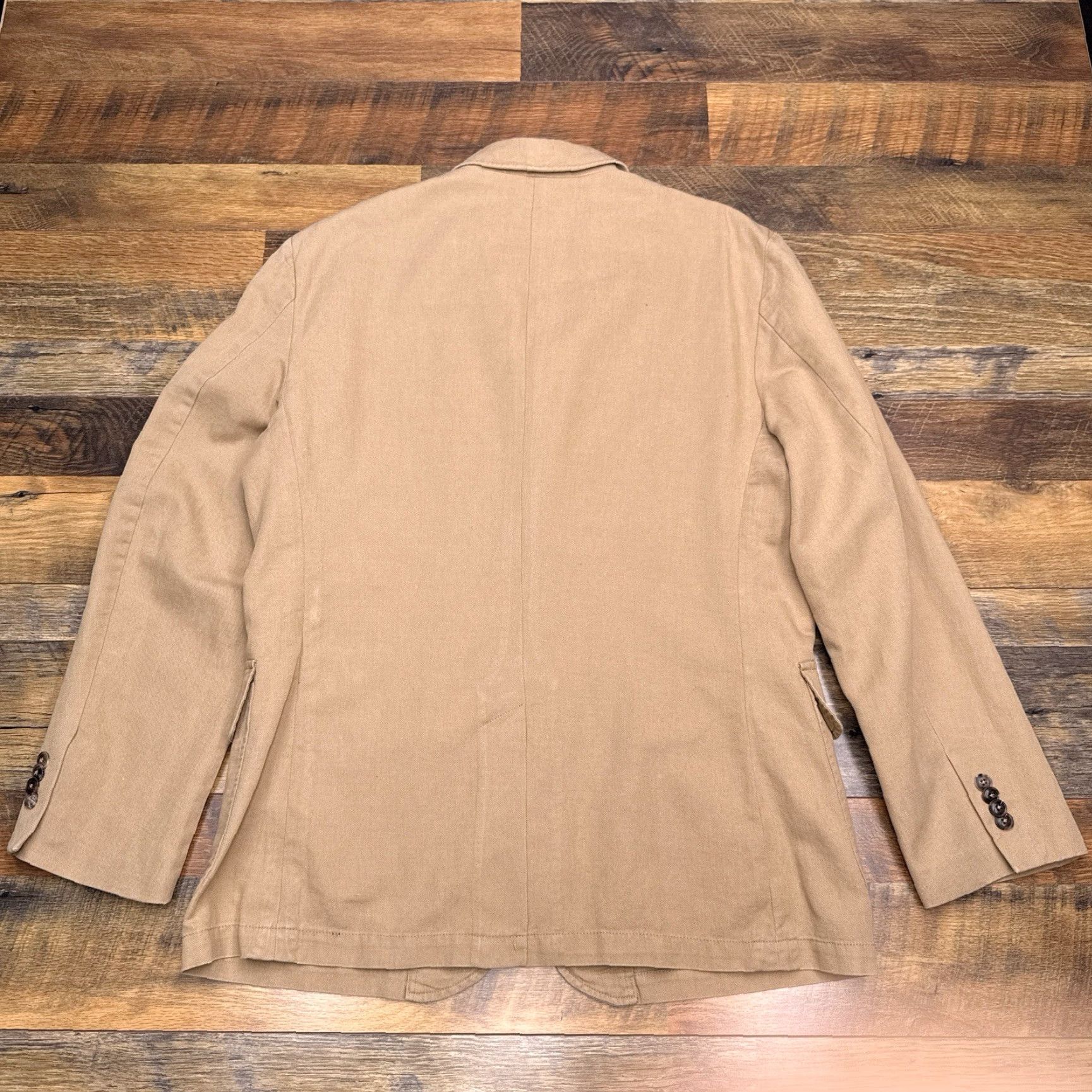 Polo Ralph Lauren Polo Ralph Lauren Sport Coat Blazer Jacket Linen Cotton 44R Tan Brown Notch Single-Vented Regular Three-Button Front Vintage No Size US XXL / EU 58 / 5 - 2 Thumbnail
