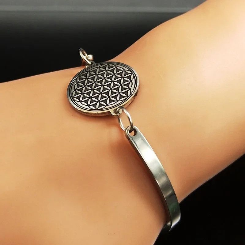 Jewelry Flower of Life Stainless Steel Bracelet Size ONE SIZE - 4 Thumbnail