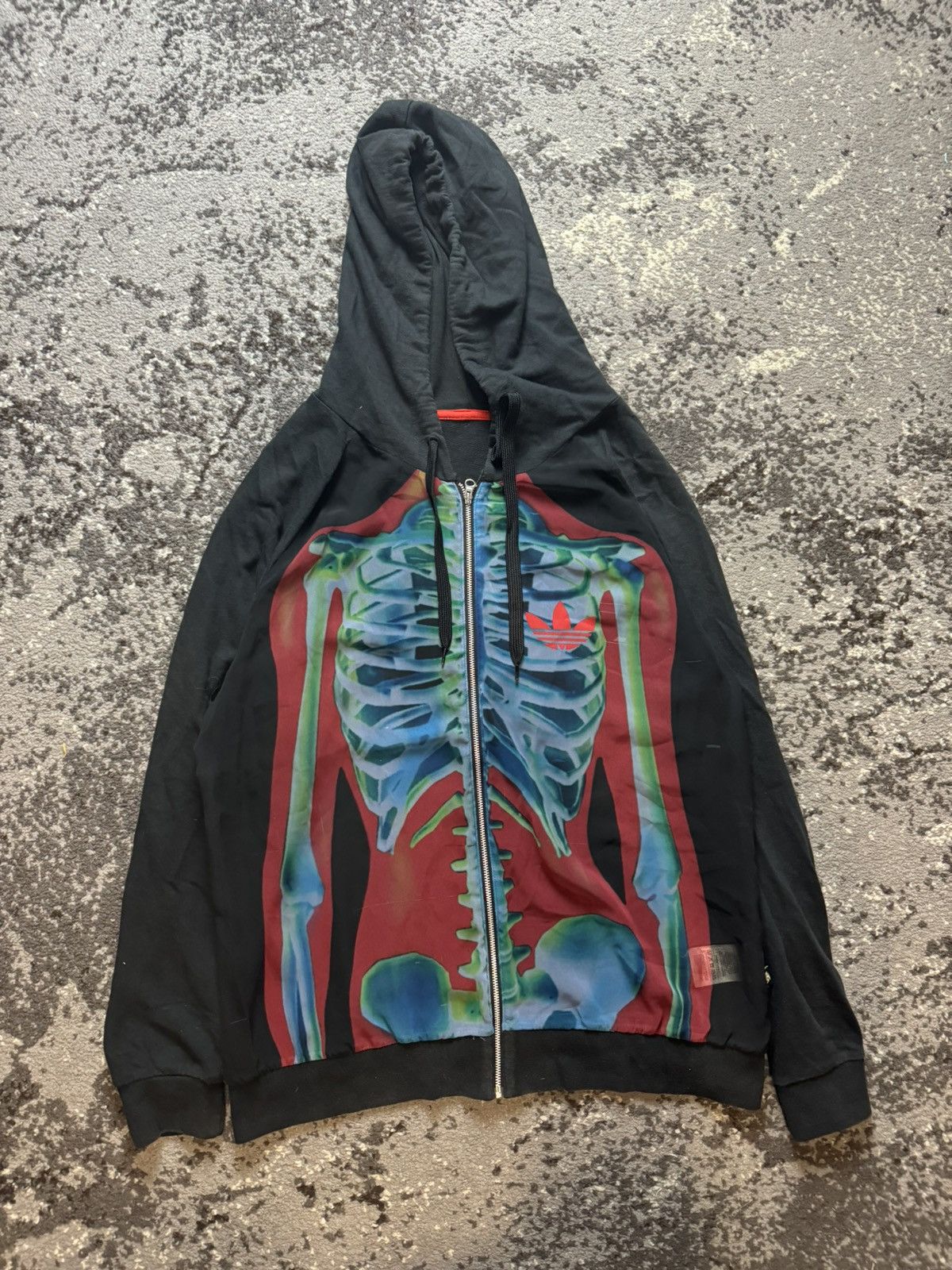 Adidas Vintage Y2K Adidas X-Ray Skeleton Mesh Gaultier Style Hoodie Size US M / EU 48-50 / 2 - 4 Thumbnail