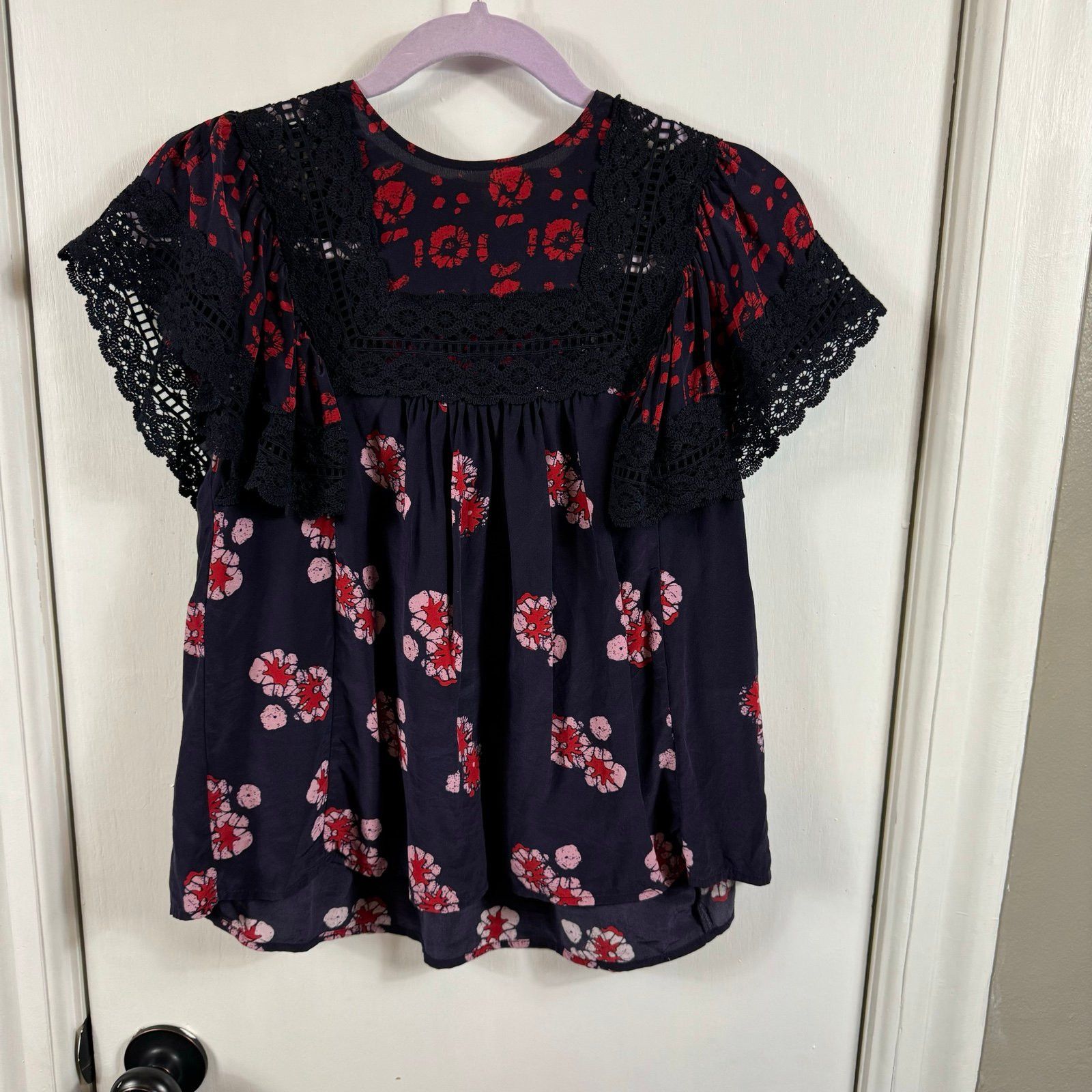 Sea New York Sea New York crochet trim flutter sleeve colorful loose fit Size XS / US 0-2 / IT 36-38 - 1 Thumbnail