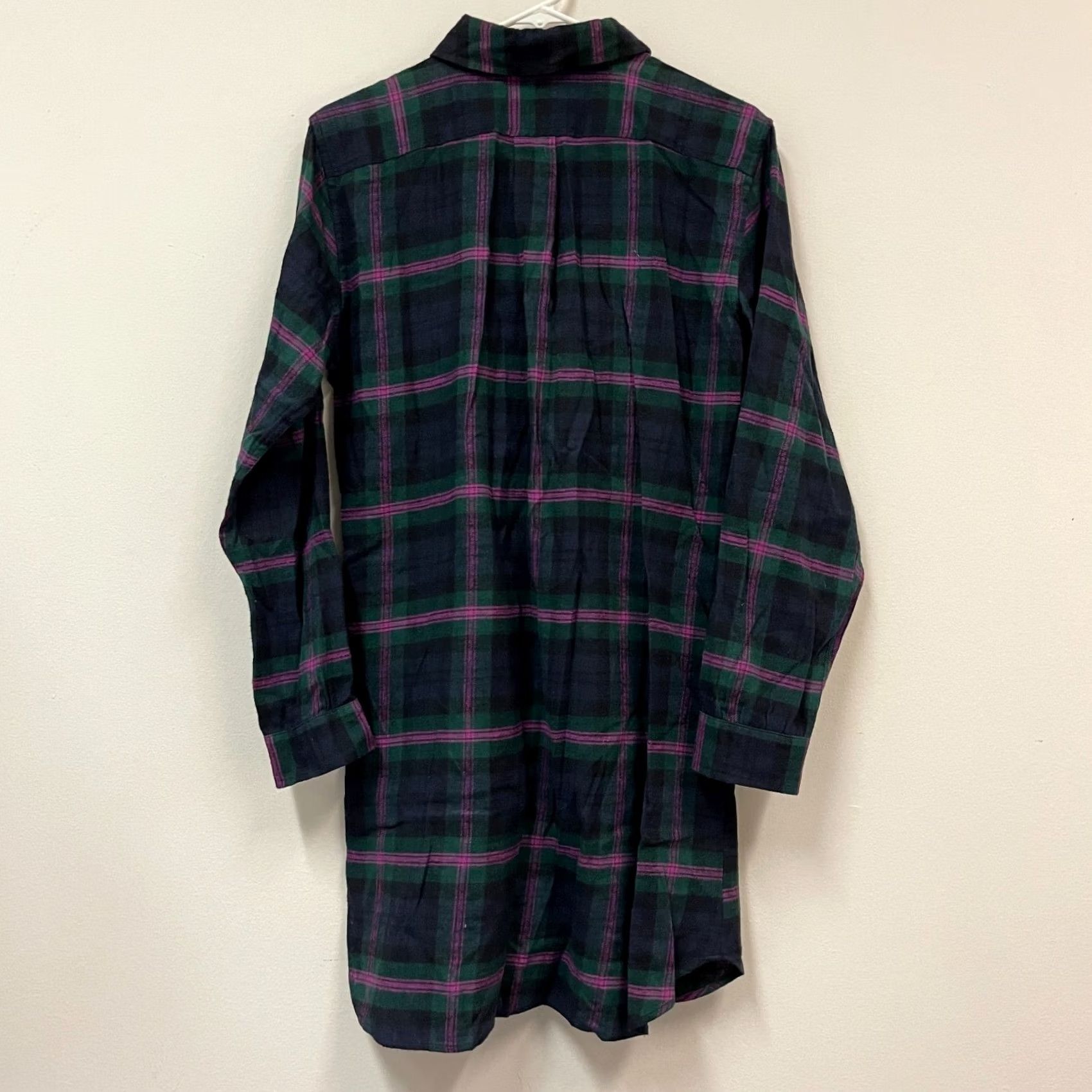 Ralph Lauren Ralph Lauren Plaid 100% Cotton Flannel Shirt Dress Medium Green/Black/Pink Long Sleeve Button Front Ruffle Casual Shirt Dress Womens Size M / US 6-8 / IT 42-44 - 3 Thumbnail