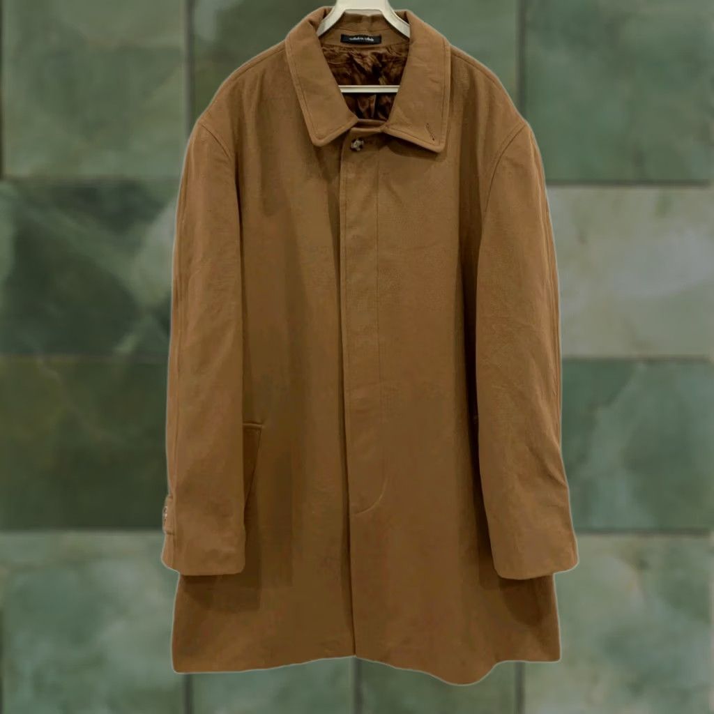 Vintage VINTAGE Rochester Storm System Wool Coat 1XLT Tall Mens Trench Brown Camel Wool Overcoat Jacket Size US XL / EU 56 / 4 - 1 Thumbnail