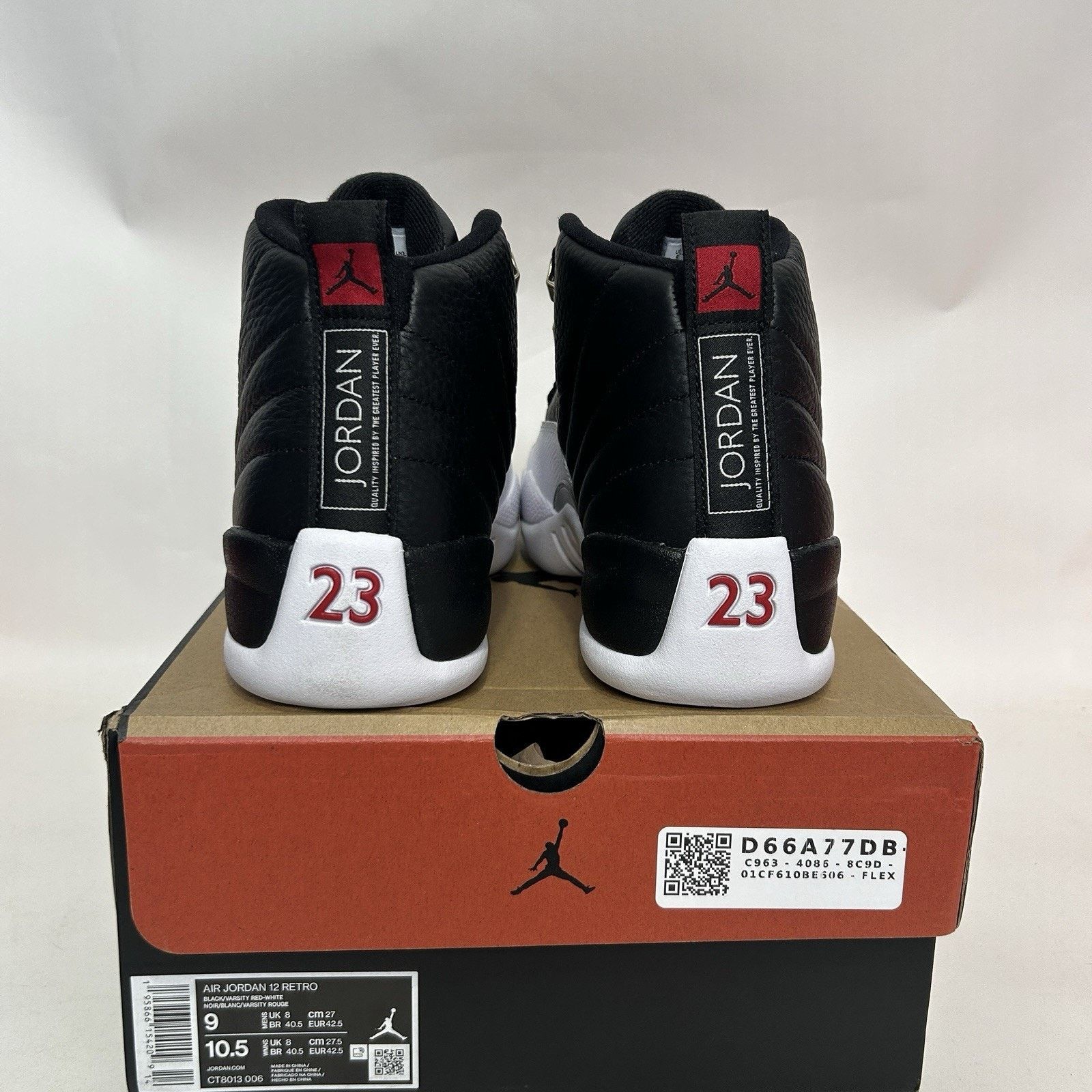 Jordan Brand Nike Air Jordan 12 Retro OG “Playoff/Black White” CT8013-006 Size US 9 / EU 42 - 4 Thumbnail