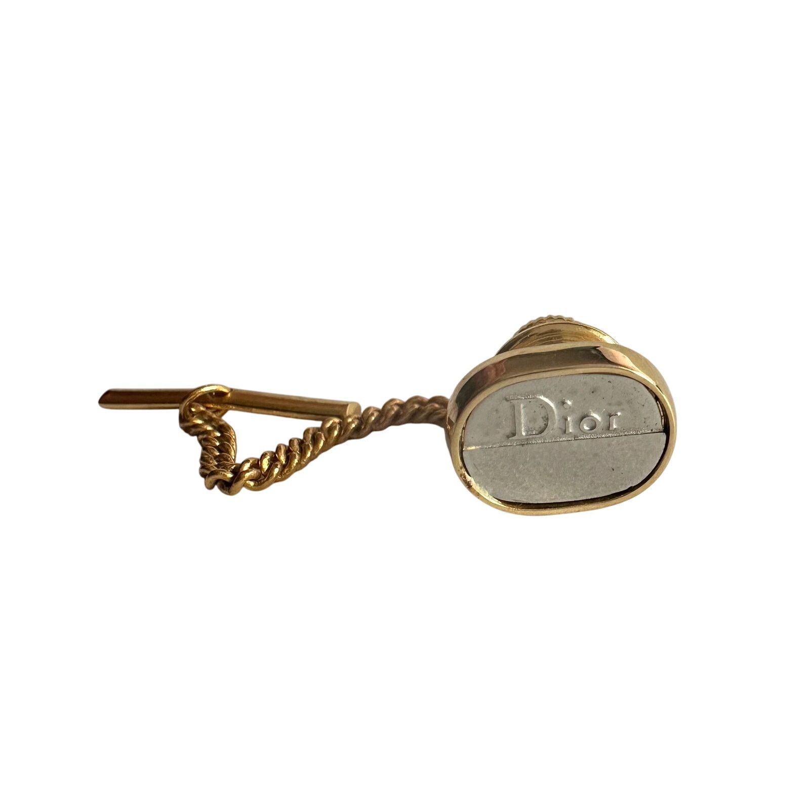 Dior Dior Men's Two Tone Tie Pin - Textured Oval with Logo Size ONE SIZE - 4 Thumbnail