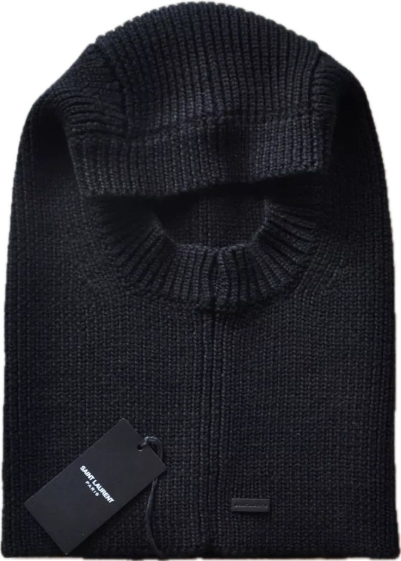 Saint Laurent Paris 🖤🖤Large Ribbed Balaclava in Wool🖤🖤 Size ONE SIZE - 5 Thumbnail