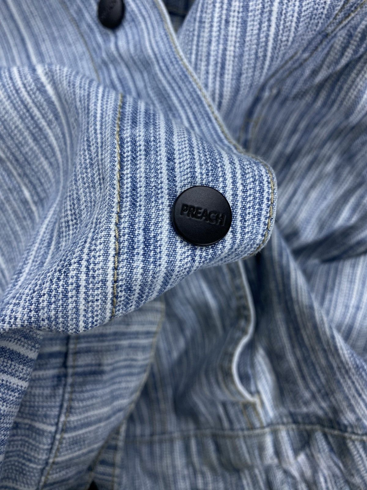 Preach Vtg Preach Striped Fullbutton Denim Jacket Size US XXL / EU 58 / 5 - 9 Thumbnail
