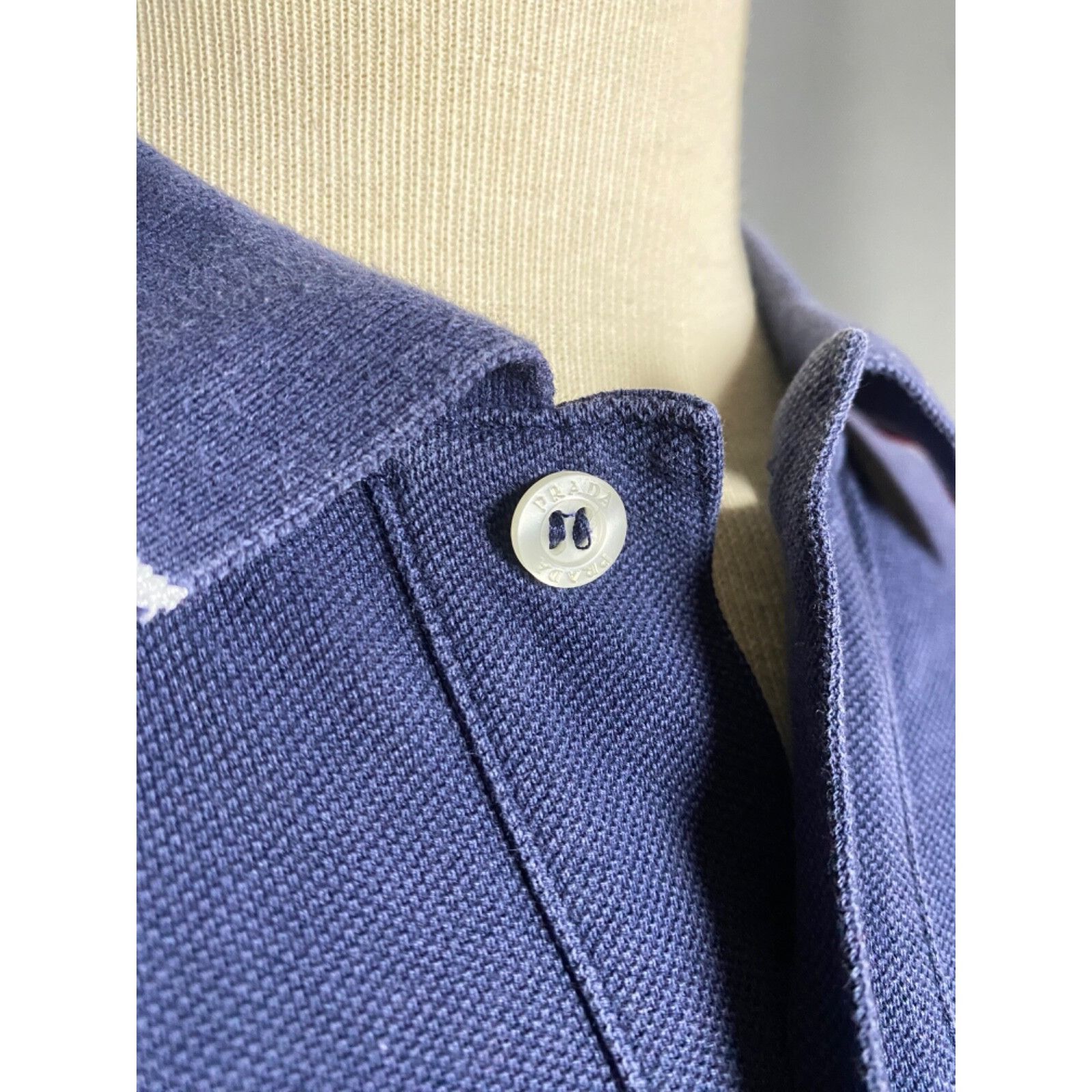 Prada Prada Small Logo Men's Blue Polo T-Shirt Size XL Size US XL / EU 56 / 4 - 9 Thumbnail